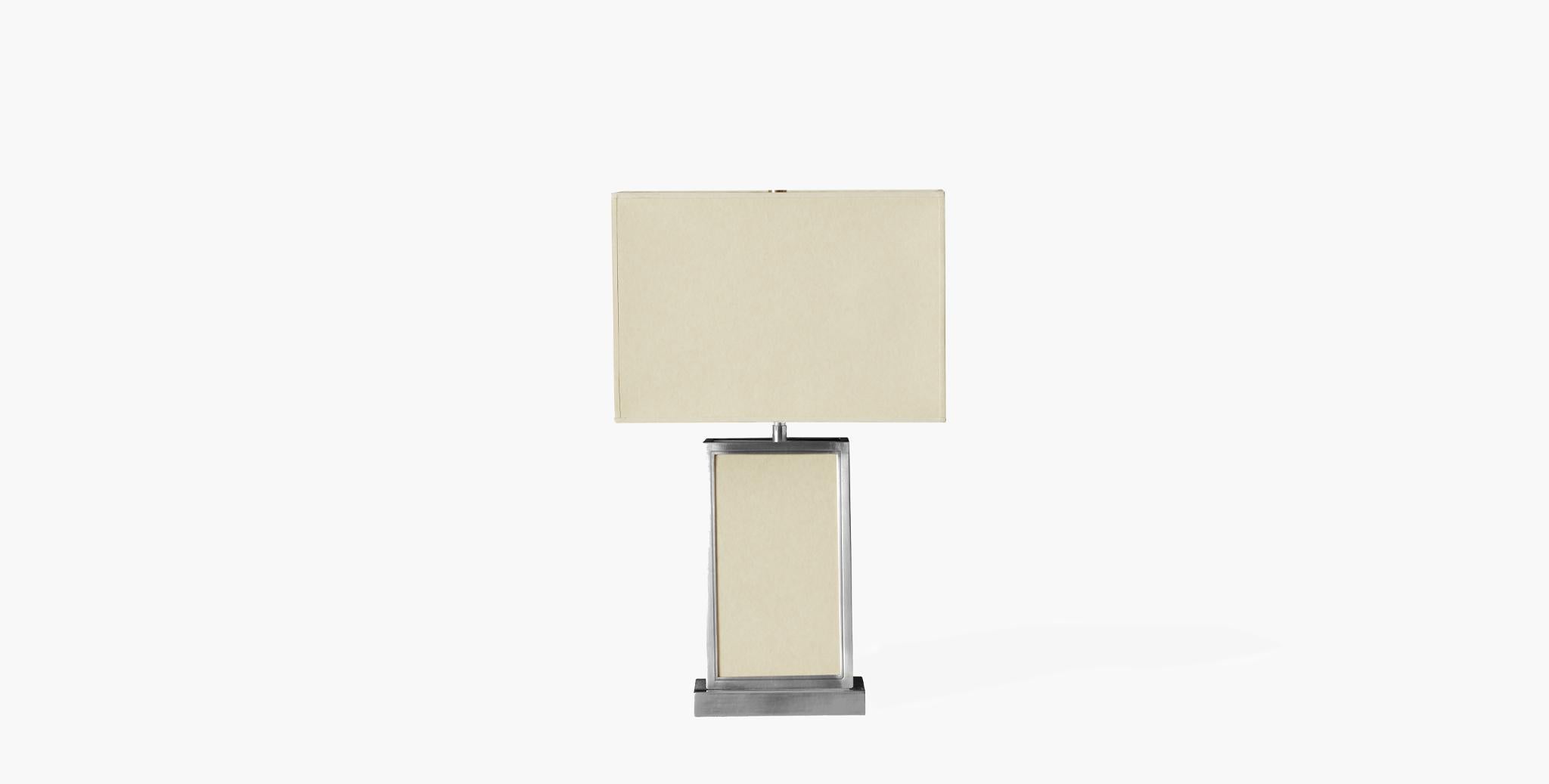 For Sale: Silver (Nickel) Ben Soleimani Ivar Parchment Table Lamp 2