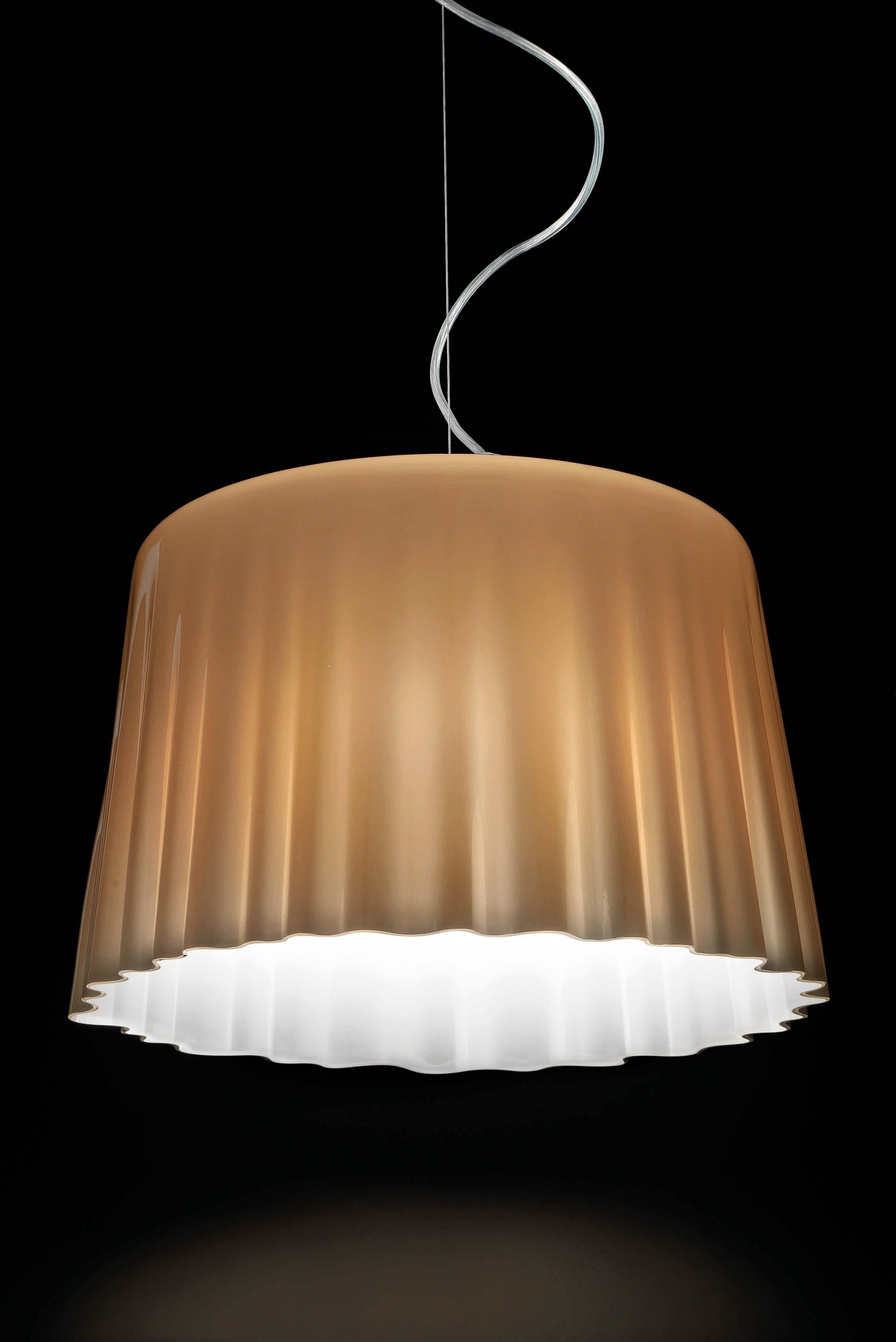 For Sale: Gray (White and Metallized) Vistosi LED Cloth Suspension Light by Romani Saccani Architetti Associati 2