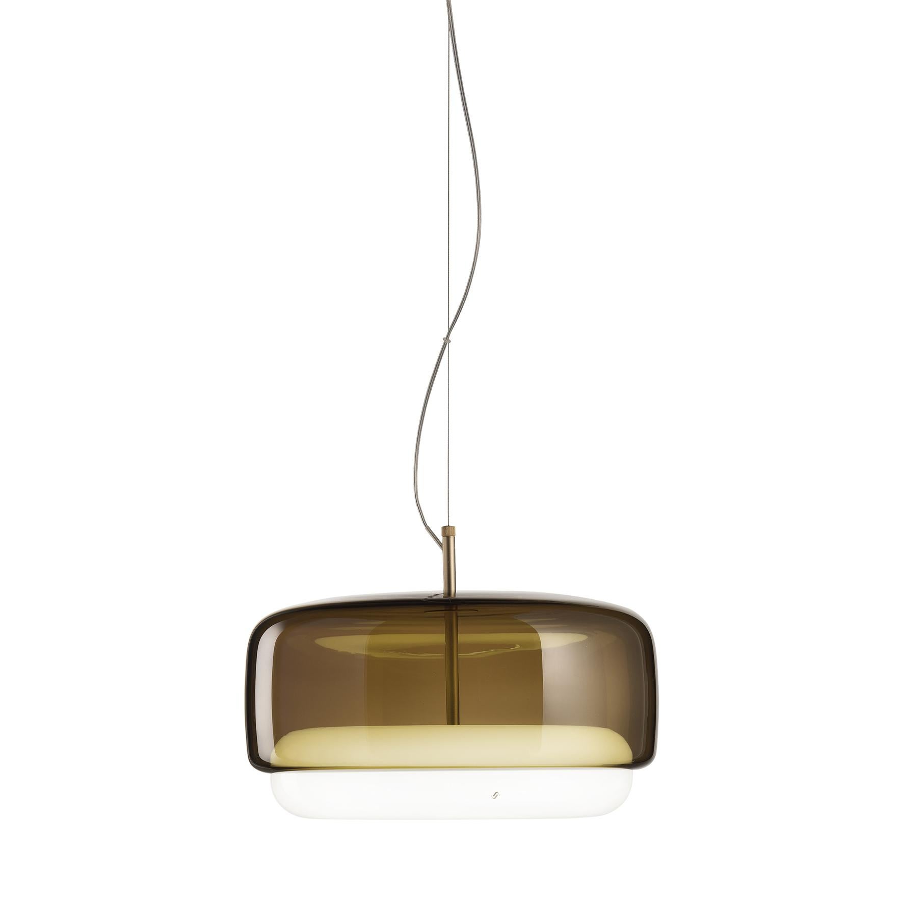 For Sale: Brown (Burned Earth and White) Vistosi LED Jube SP G Suspension Light by Favaretto&Partners