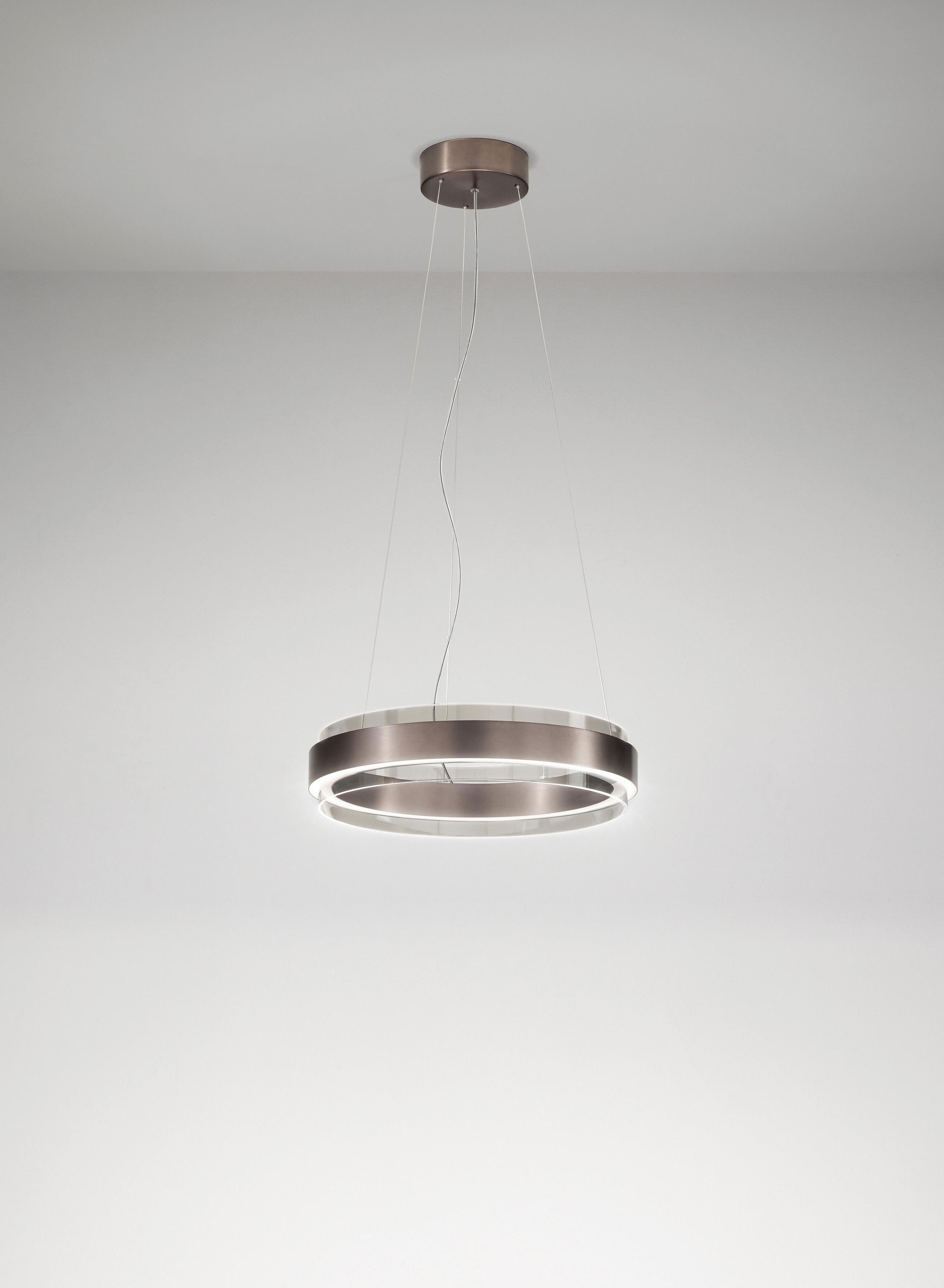 Gray (Smoky and Transparent) Vistosi Phoenix SP Suspension Light by Andrea Lazzari 2