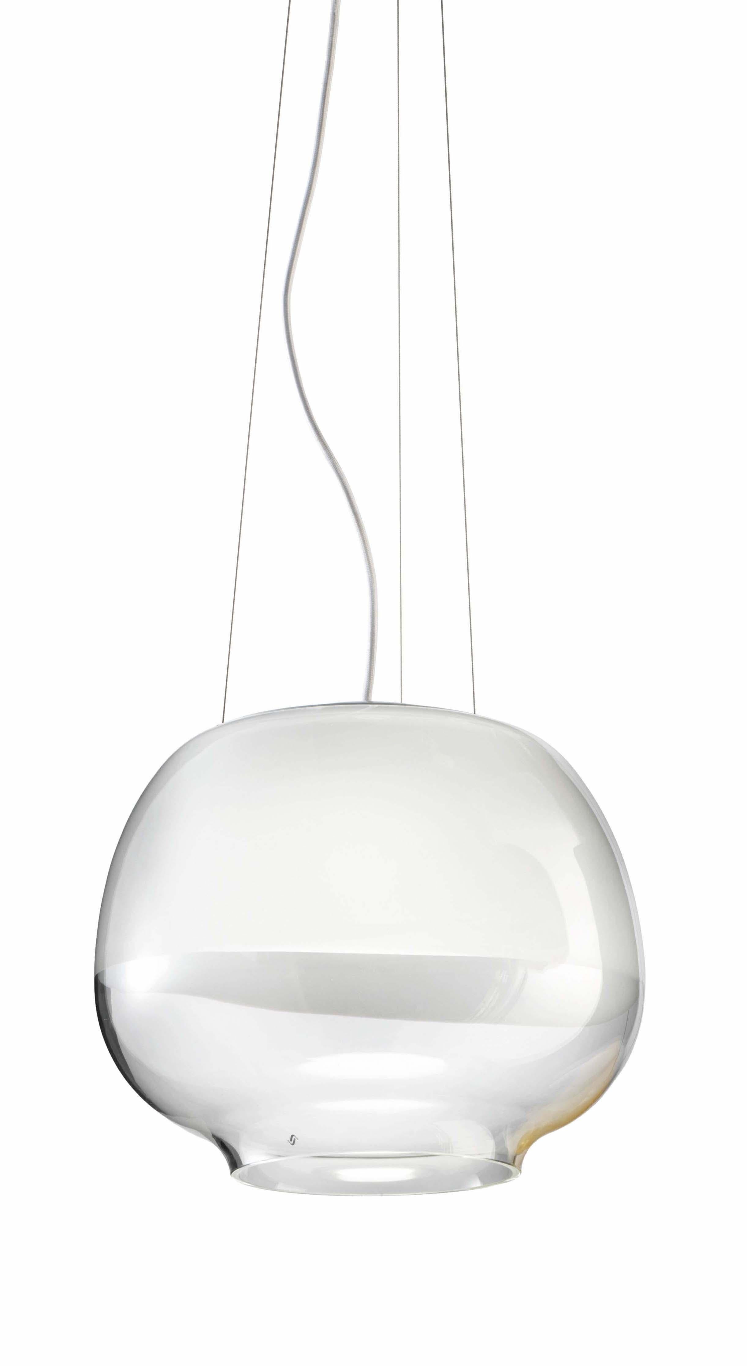 For Sale: White (White and Crystal) Vistosi LED Mirage SP Suspension Light by Giovanni Barbato