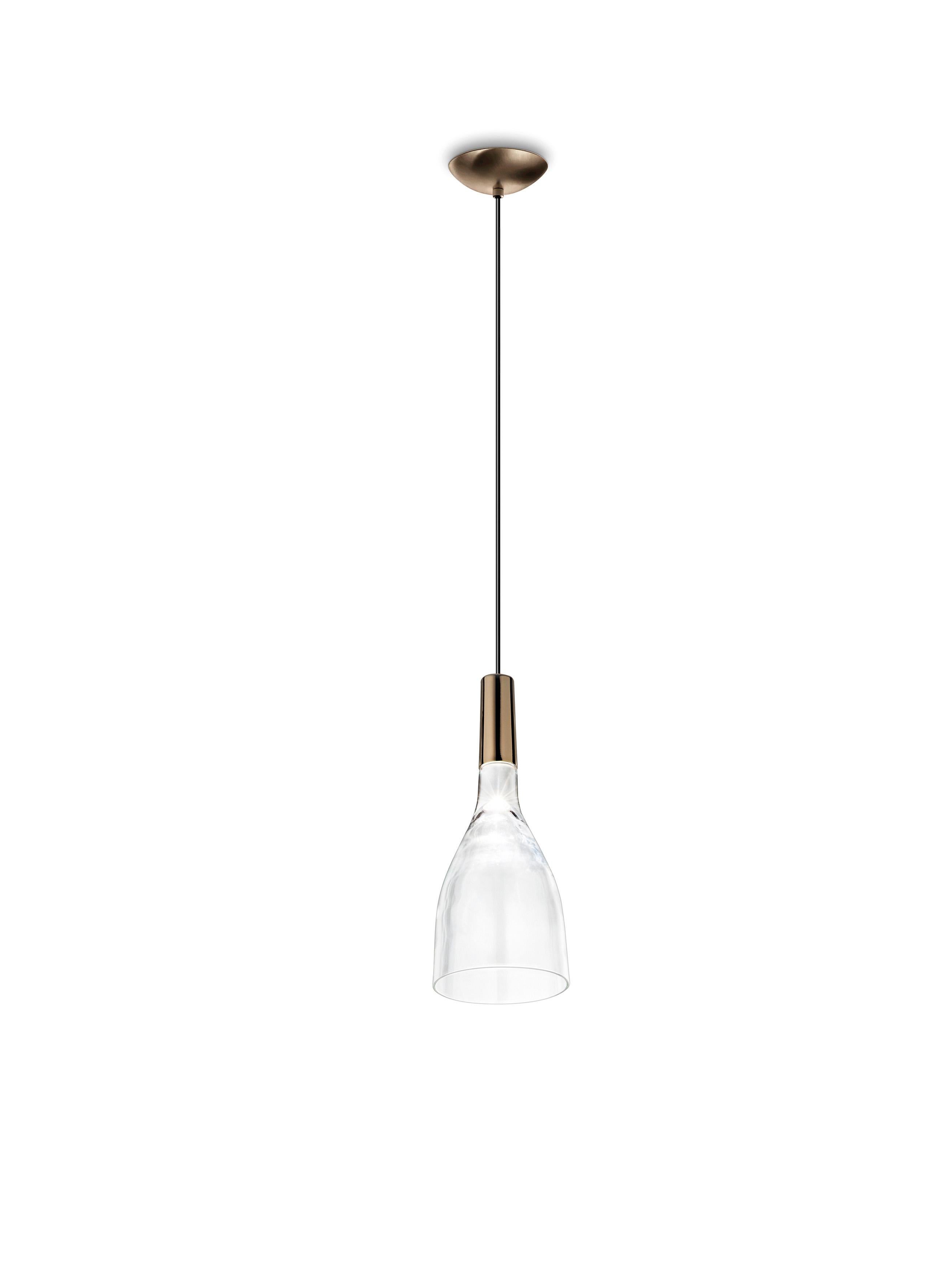 For Sale: Brown (Glossy Bronze) Vistosi Scintilla SP Suspension Light by Giovanni Barbato 2