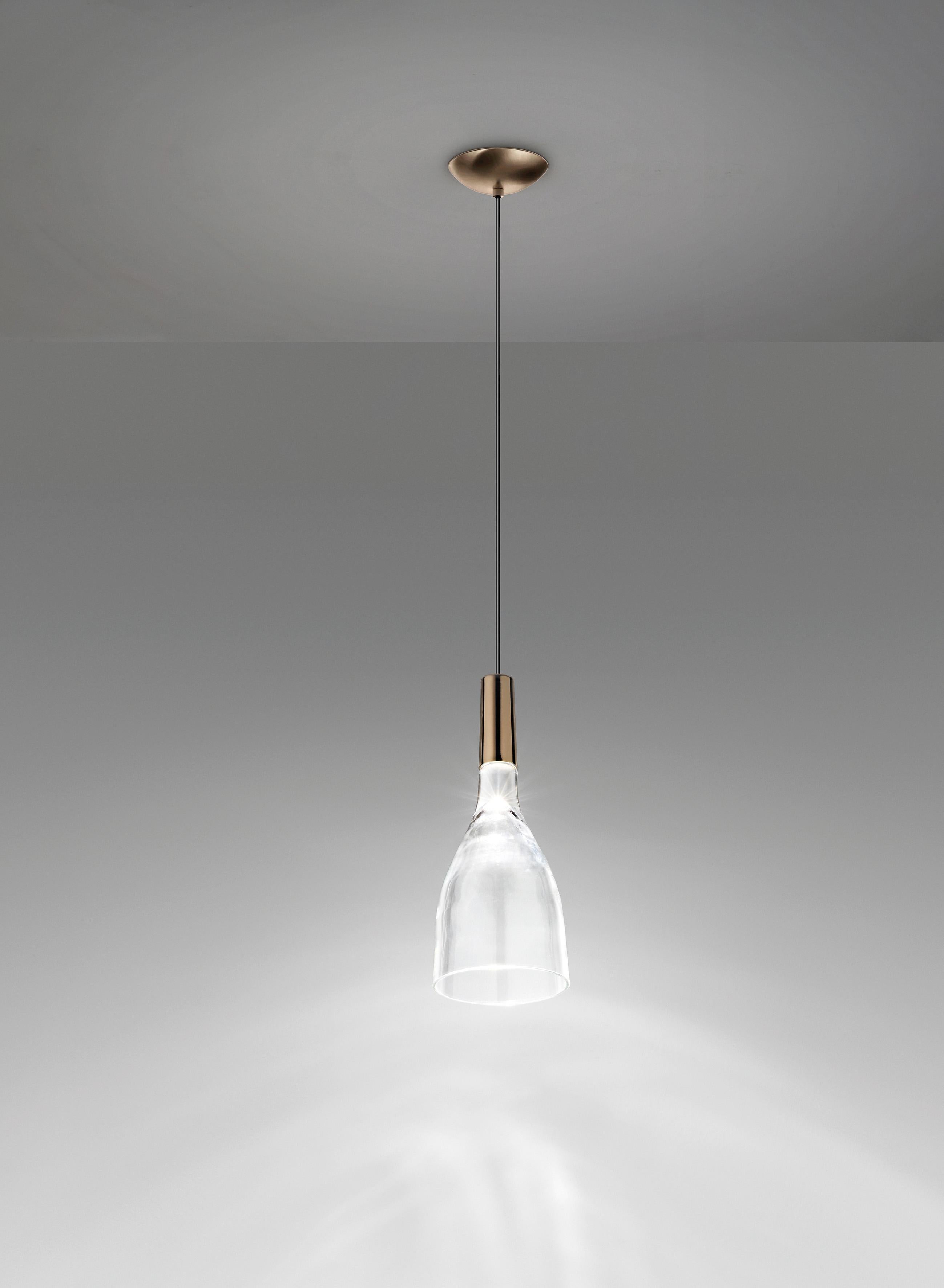 For Sale: Brown (Glossy Bronze) Vistosi Scintilla SP Suspension Light by Giovanni Barbato 3