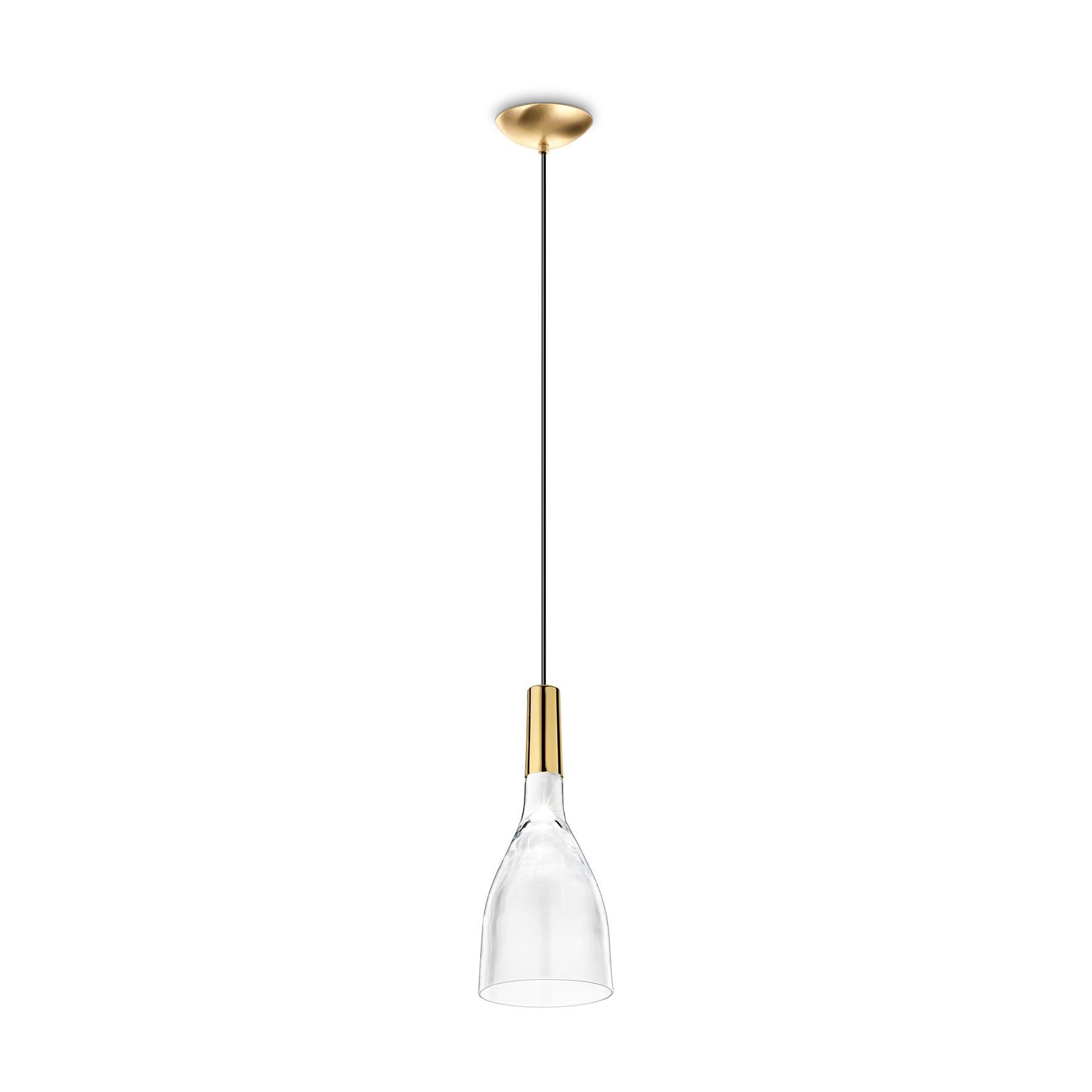 For Sale: Beige (Glossy Brass 2) Vistosi Scintilla SP Suspension Light by Giovanni Barbato