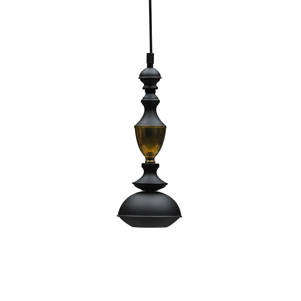 For Sale: Black (Black Yellow Copper) Jacco Maris LED Benben Pendant Type 4 in Yellow Copper Metal