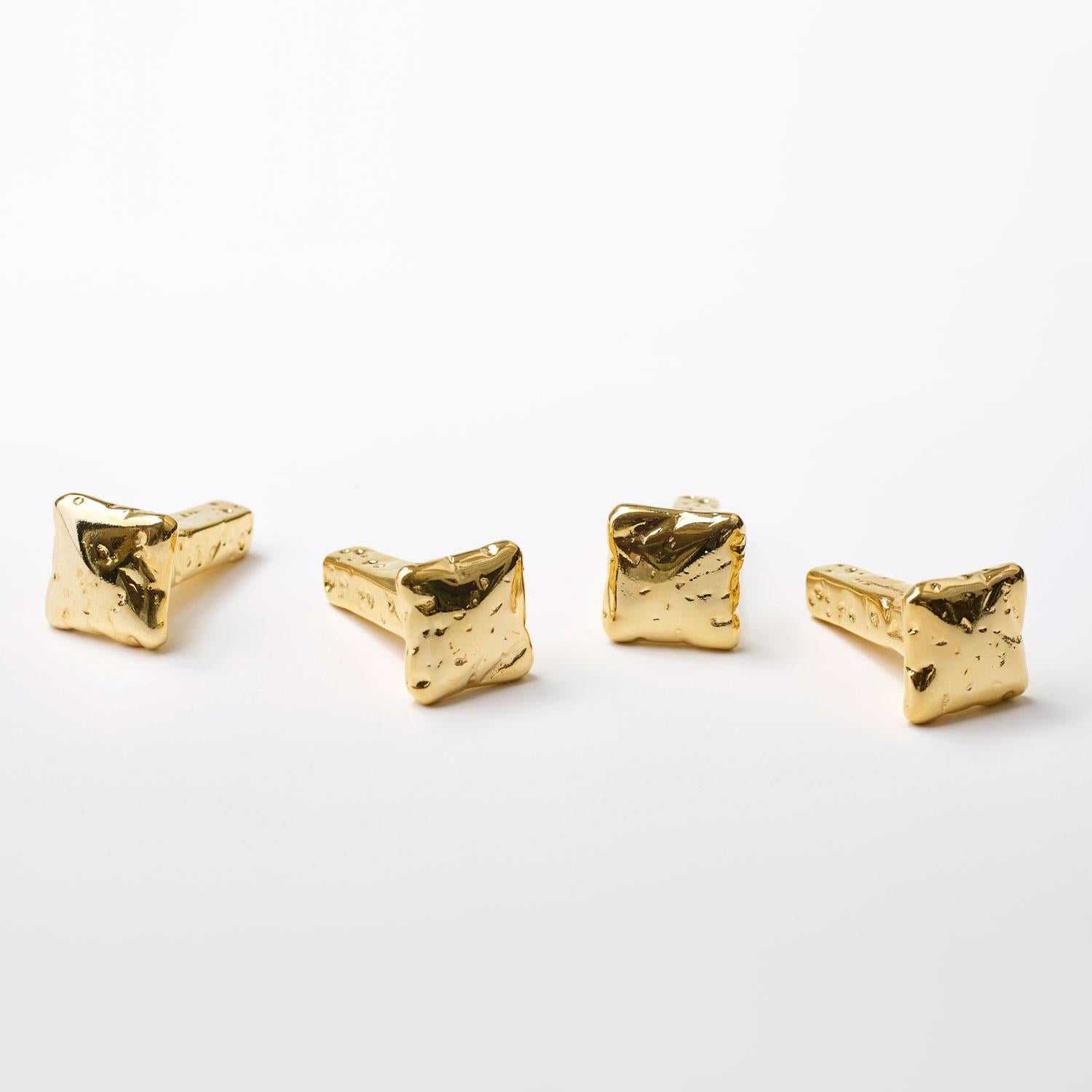 For Sale: Gold (24K Gold) Opinion Ciatti Chiodo Schiaccia Chiodo Set of 4 Clothes Hangers 2