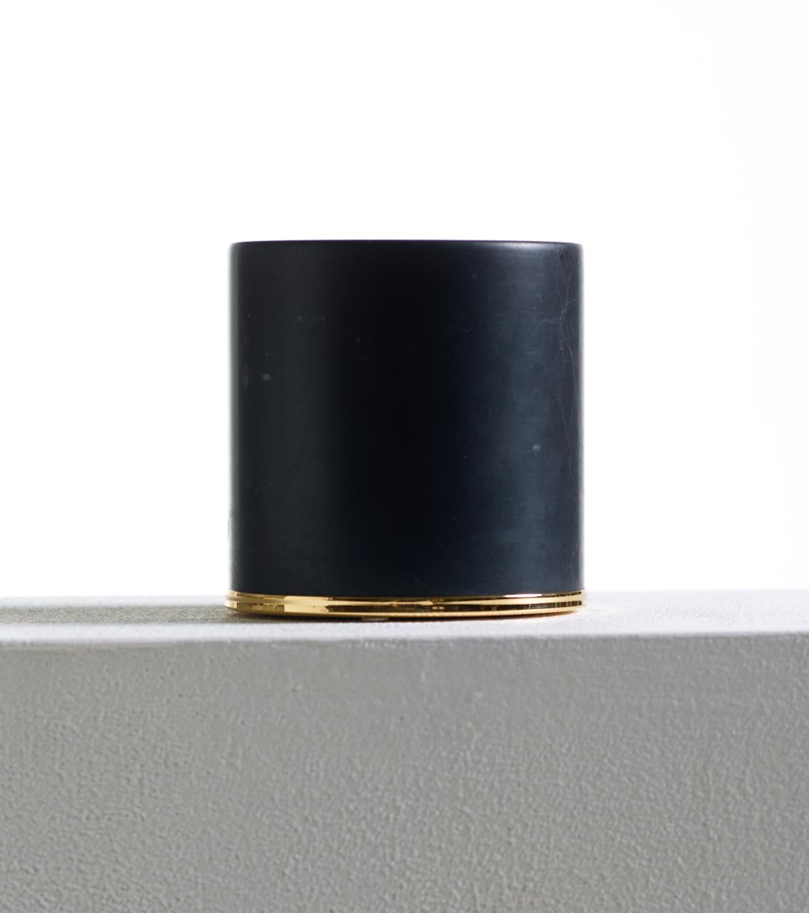 For Sale: Black (Marquina Black Marble with Gold Hardware) Opinion Ciatti Fermaporte Cylindrical Doorstop 2