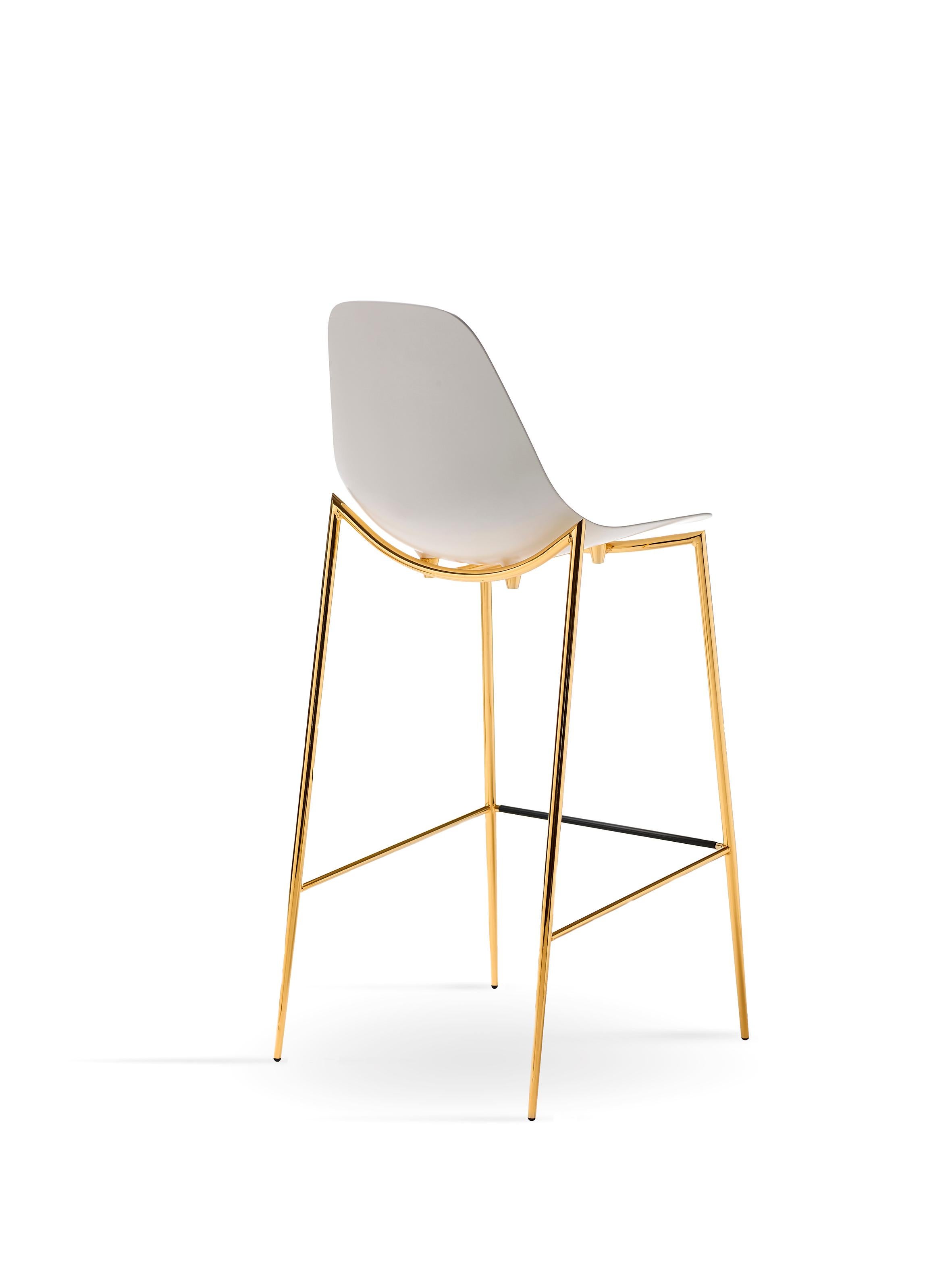 For Sale: White (White with Gold Structure) Opinion Ciatti Mammamia High Barstool 3