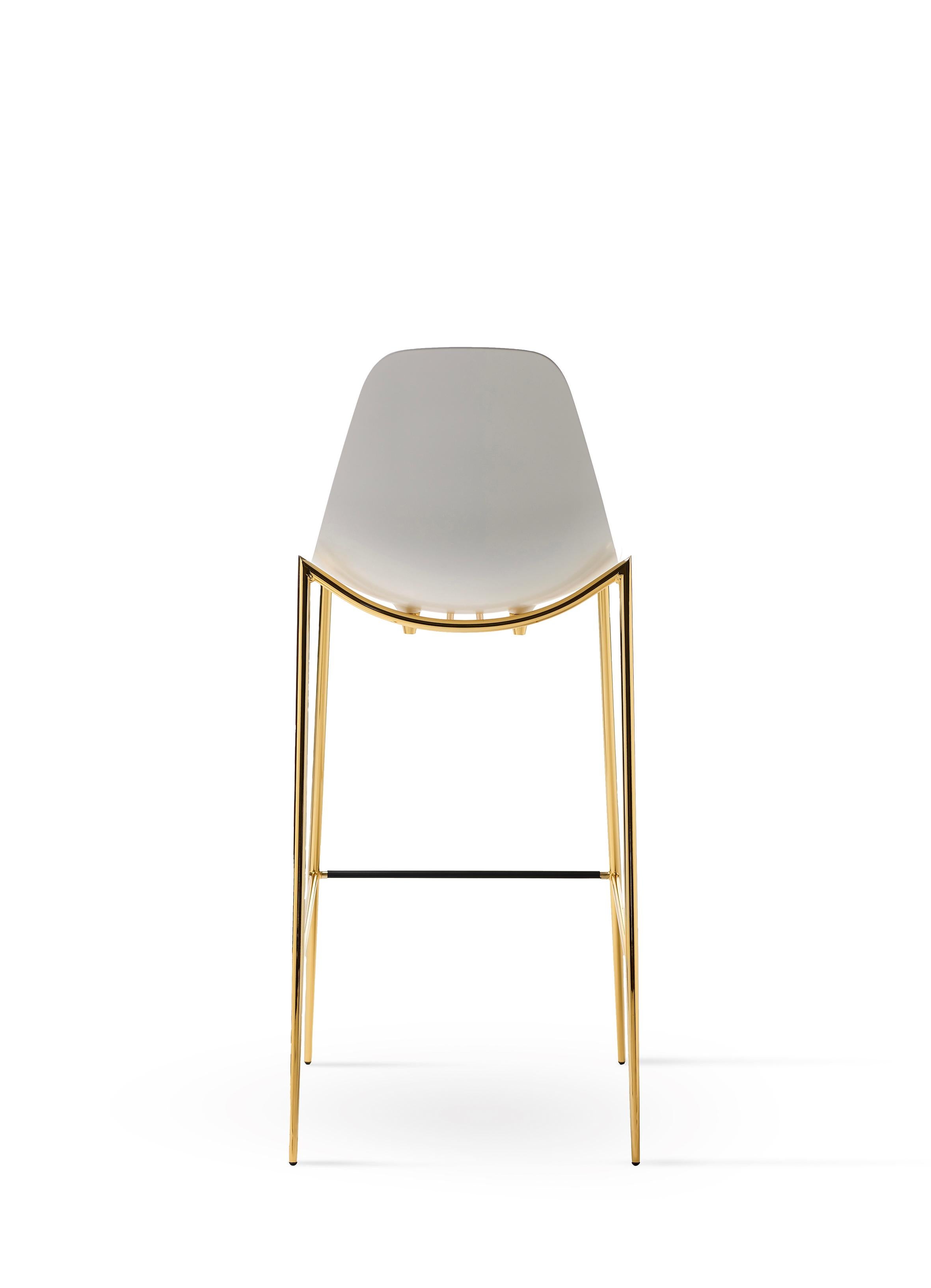 For Sale: White (White with Gold Structure) Opinion Ciatti Mammamia High Barstool 4
