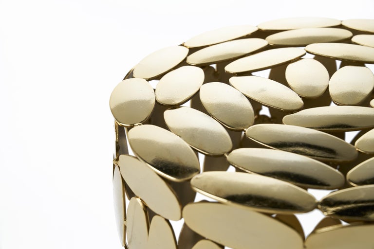 For Sale: Gold (Gold 24K) Opinion Ciatti Foliae Sculptural Stool 2