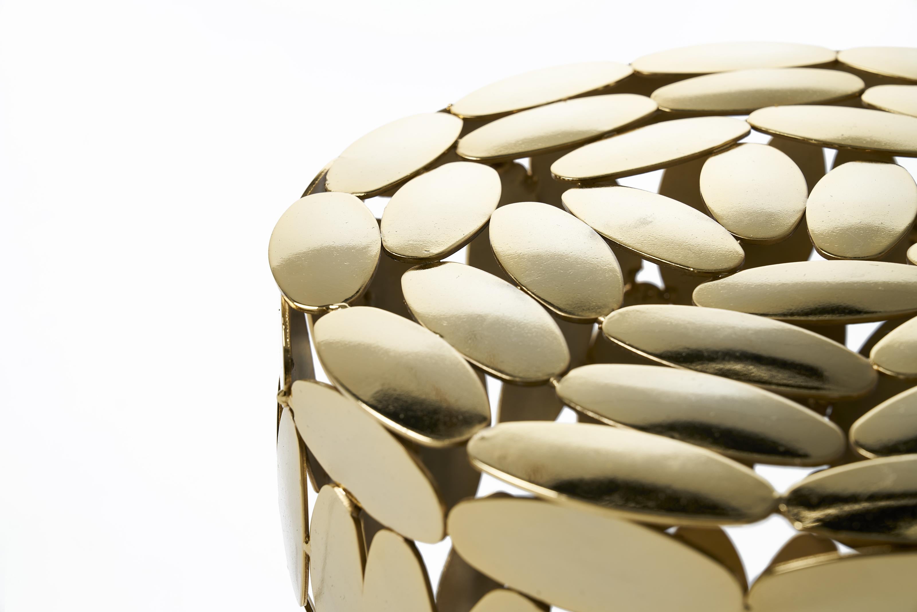For Sale: Gold (Gold 24K) Opinion Ciatti Foliae Sculptural Table