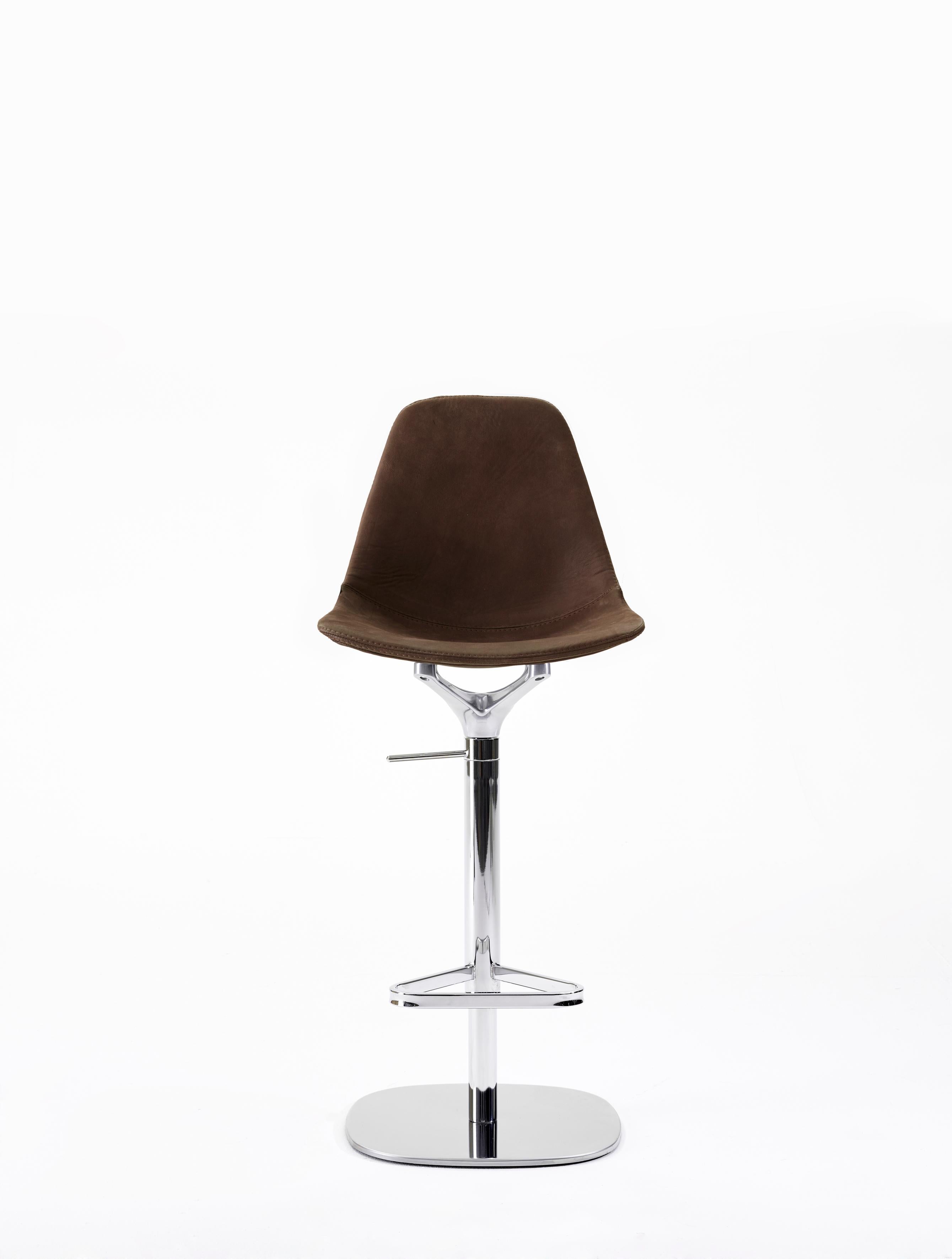 For Sale: Brown (Classic Leather with Chrome Structure) Opinion Ciatti Mammamia Stool with Adjustable Height