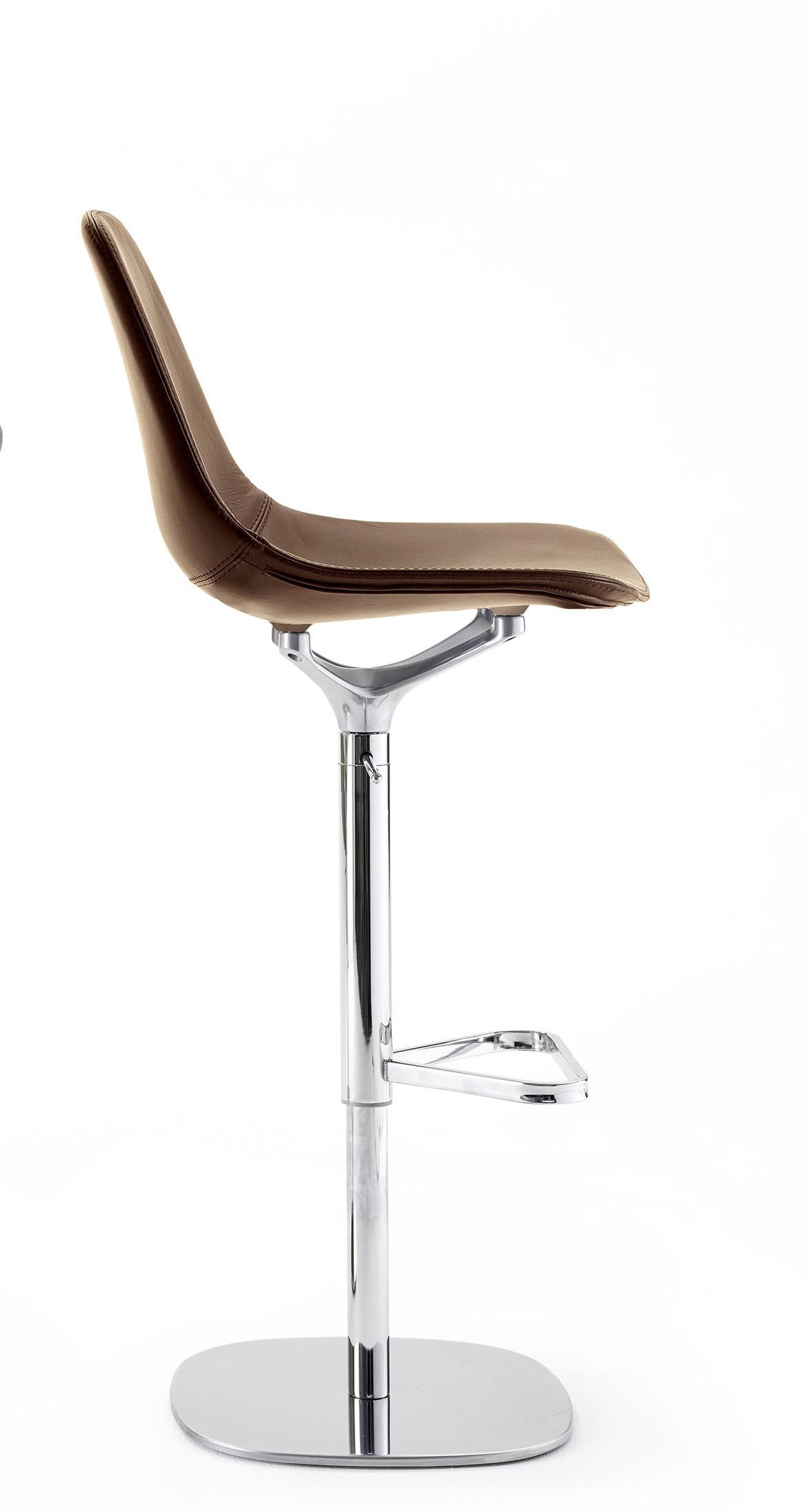 For Sale: Brown (Classic Leather with Chrome Structure) Opinion Ciatti Mammamia Stool with Adjustable Height 2