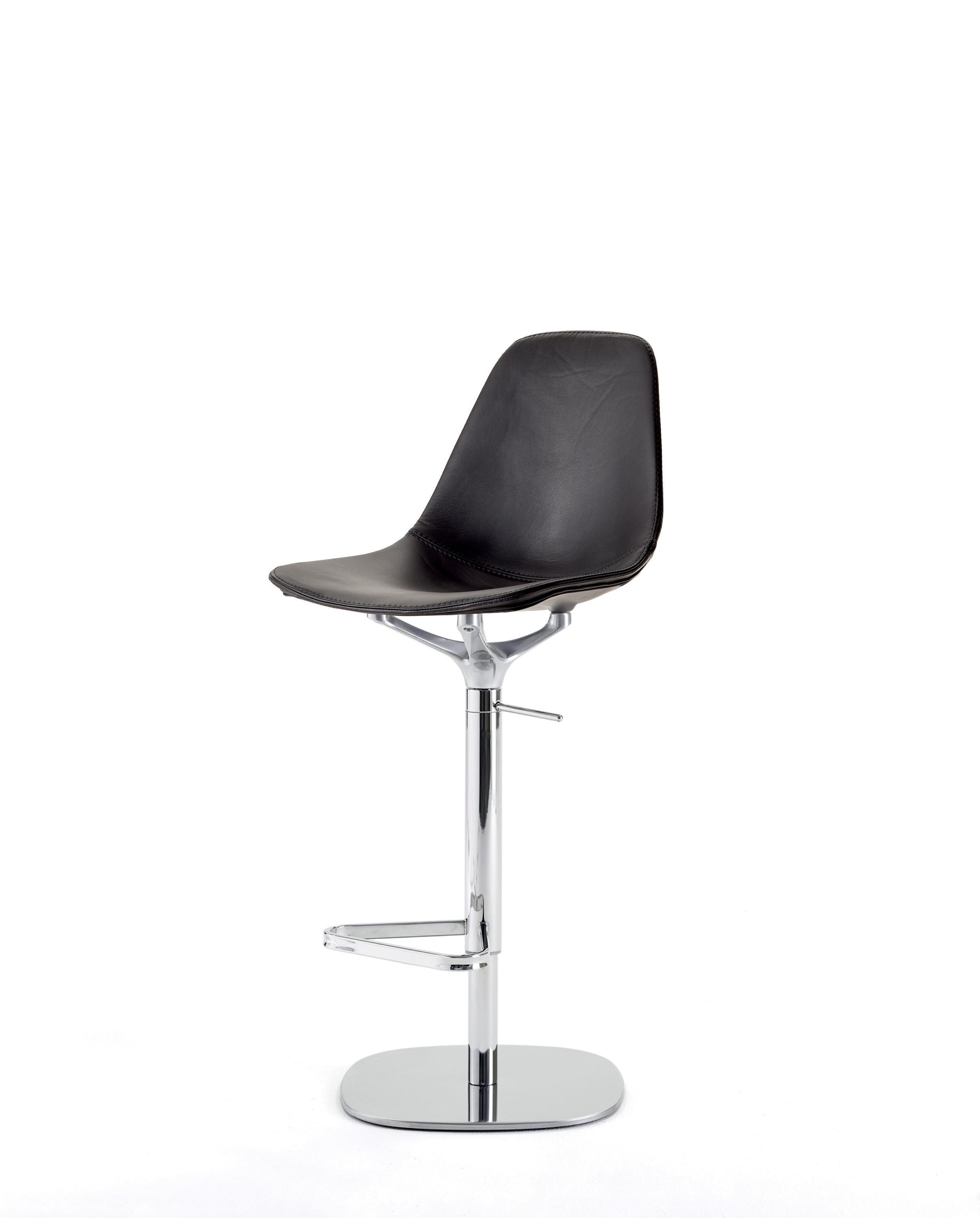 For Sale: Gray (Carbon Leather with Chrome Structure) Opinion Ciatti Mammamia Stool with Adjustable Height