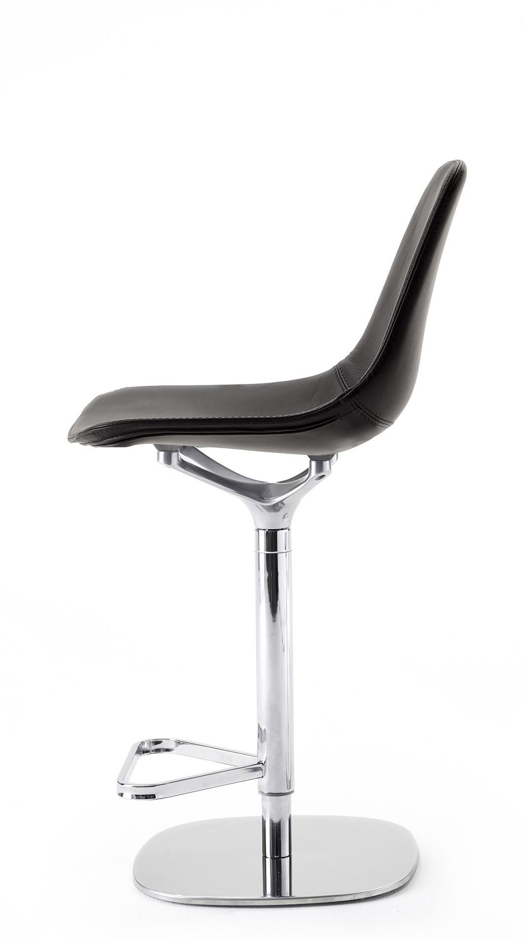 For Sale: Gray (Carbon Leather with Chrome Structure) Opinion Ciatti Mammamia Stool with Adjustable Height 2