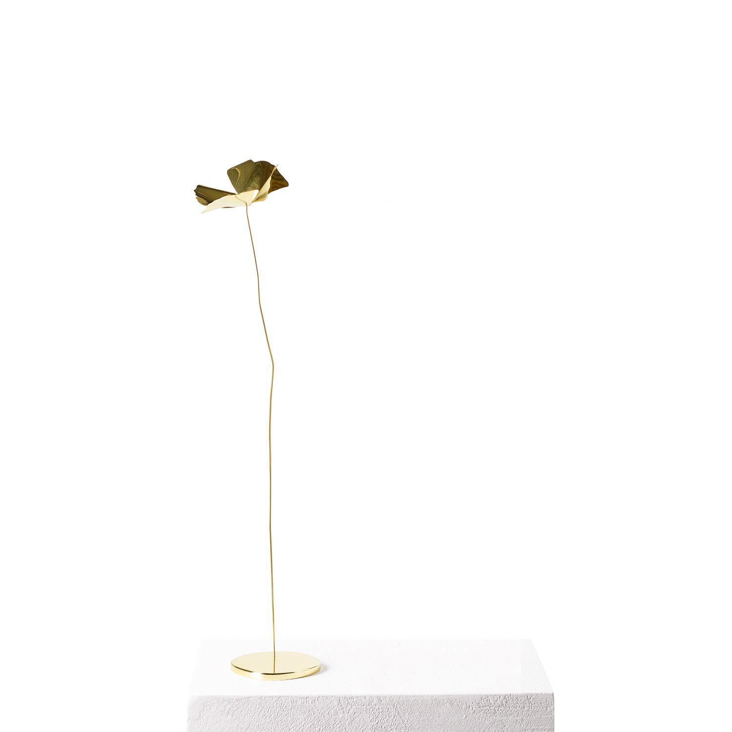 For Sale: Gold (Brass) Opinion Ciatti Papavero Delicato Small Table Decoration