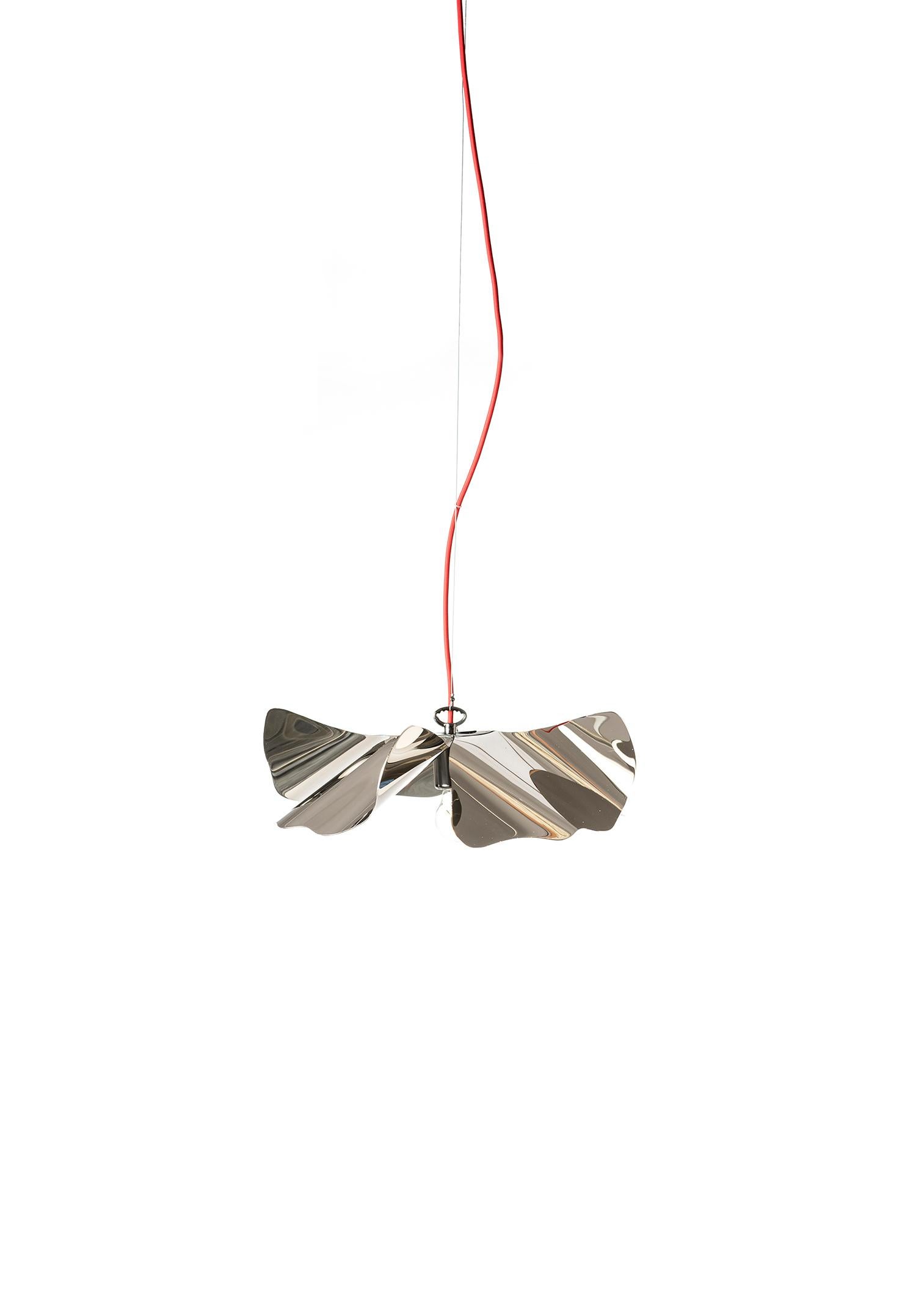 For Sale: Silver (Nickel) Opinion Ciatti Papavero Raggiante Small Pendant Lamp 2