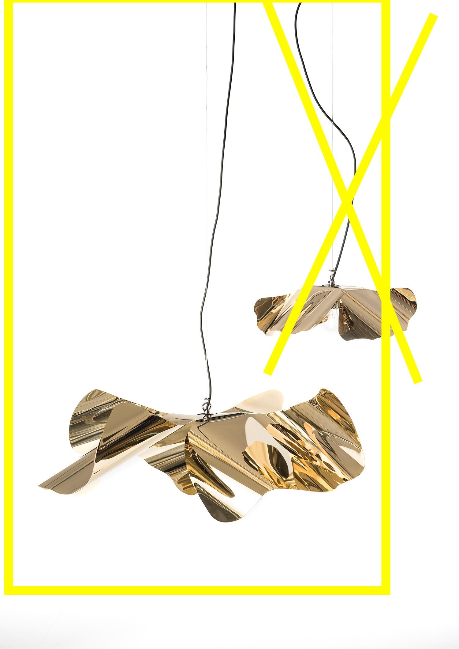 Gold (Gold 24K) Opinion Ciatti Papavero Raggiante Large Pendant Lamp 2