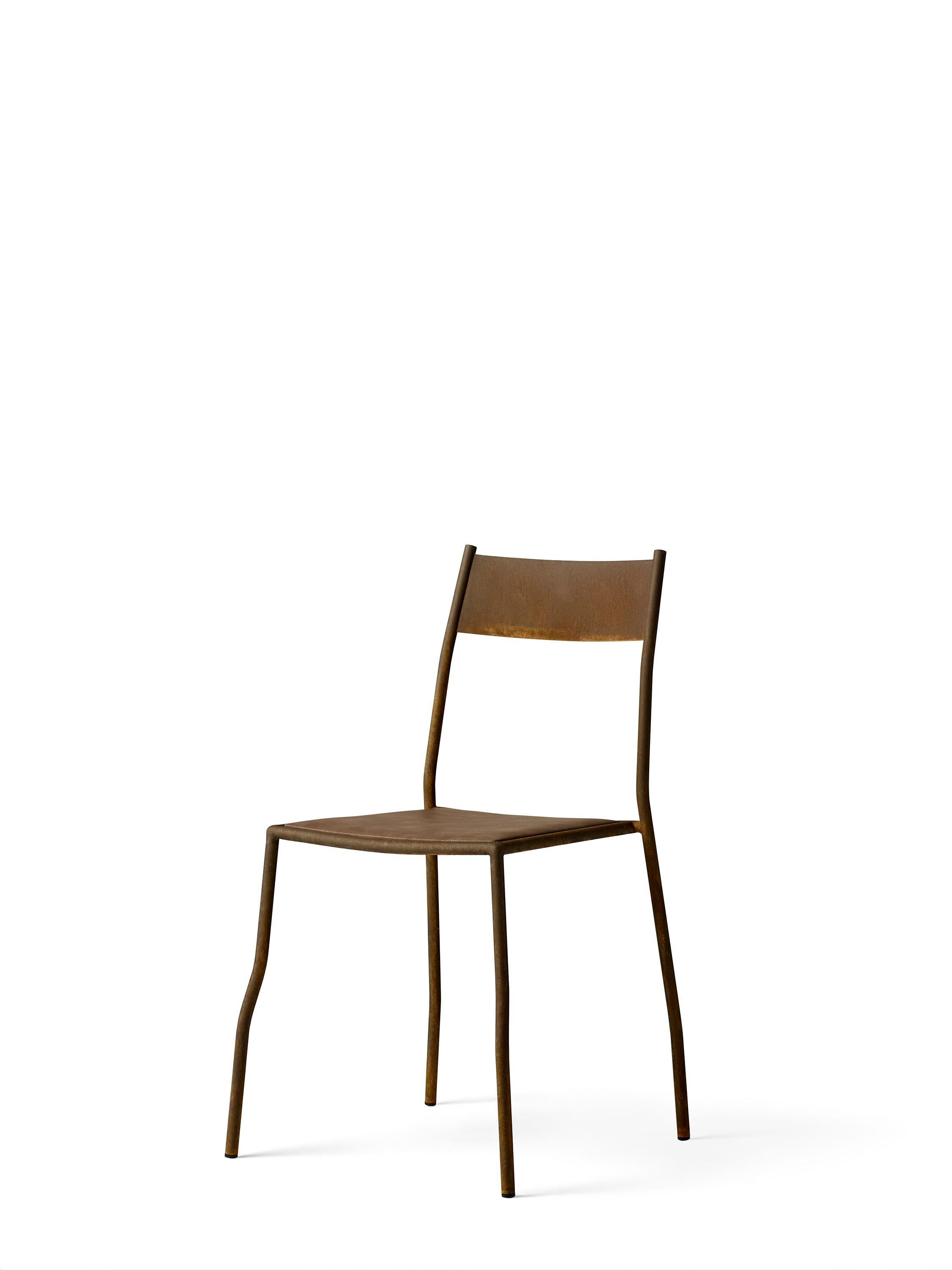 For Sale: Brown (Brown Eco-Leather with Oxidized Steel Structure) Opinion Ciatti Primasedia Chair, Set of 2