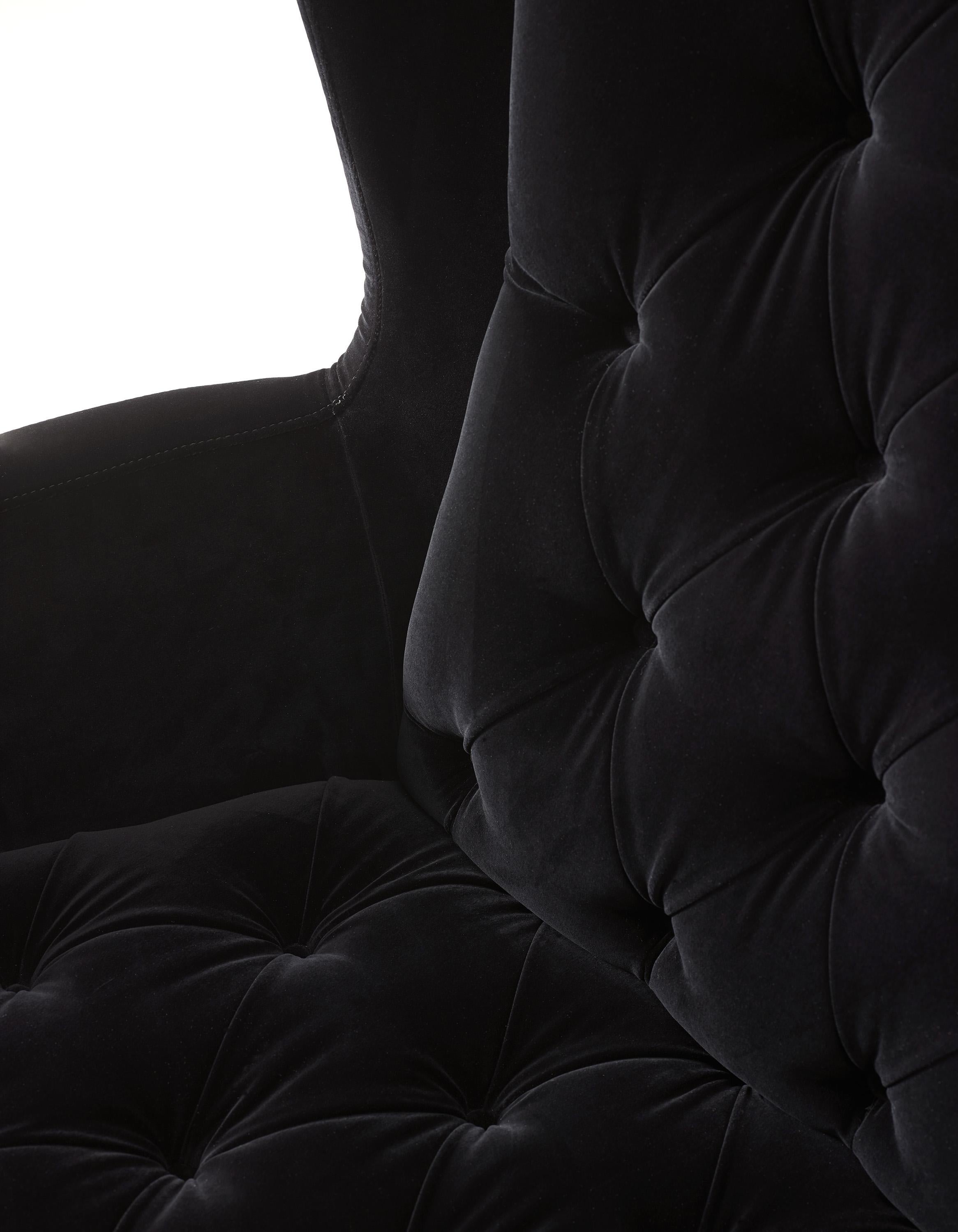 For Sale: Black (Black Velvet) Opinion Ciatti Guelfo Wingback Armchair 2