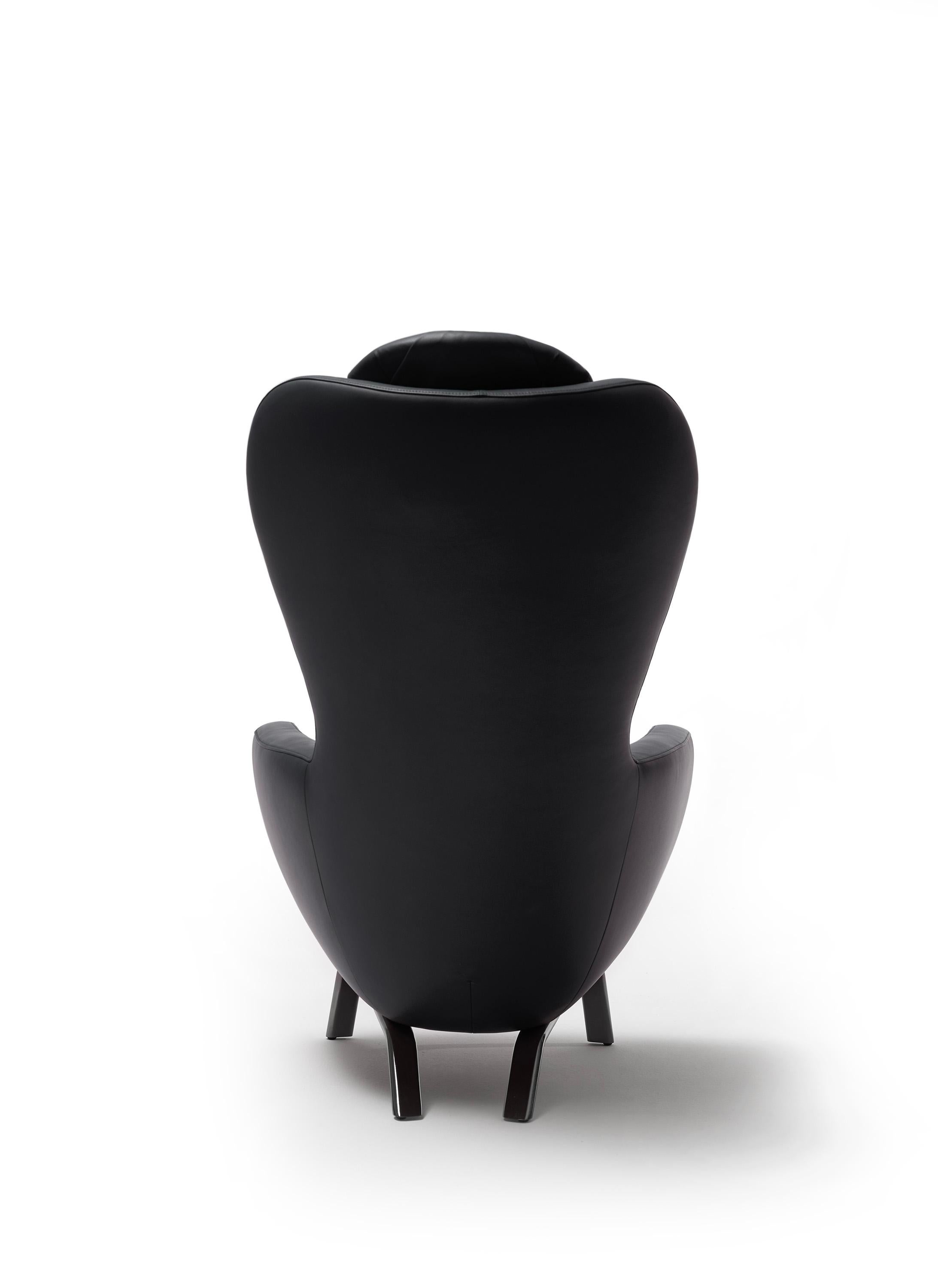 For Sale: Black (Black Leather) Opinion Ciatti Guelfo Wingback Armchair
