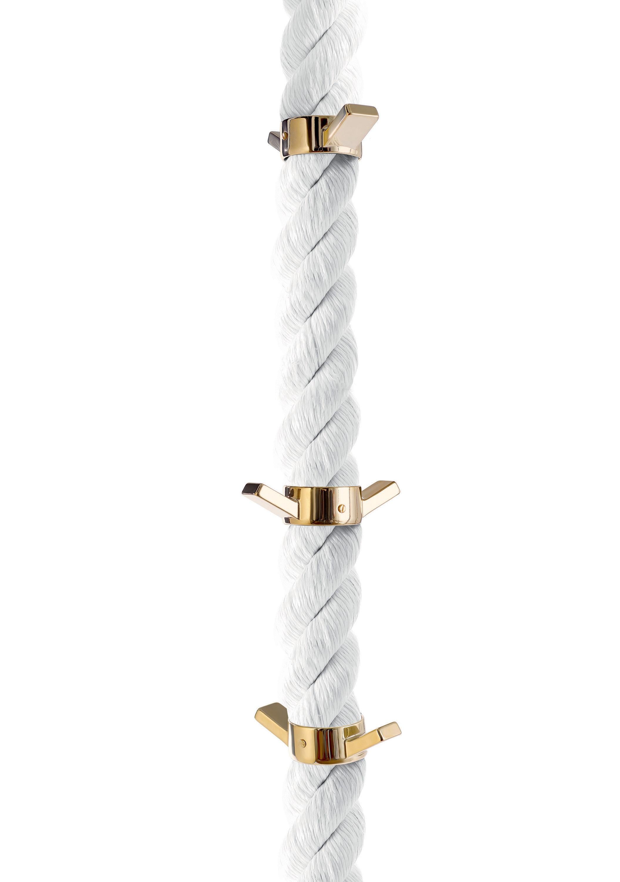 For Sale: White (White Rope with 24K Gold Hardware) Opinion Ciatti La Cima 3 Clothes Hanger 2