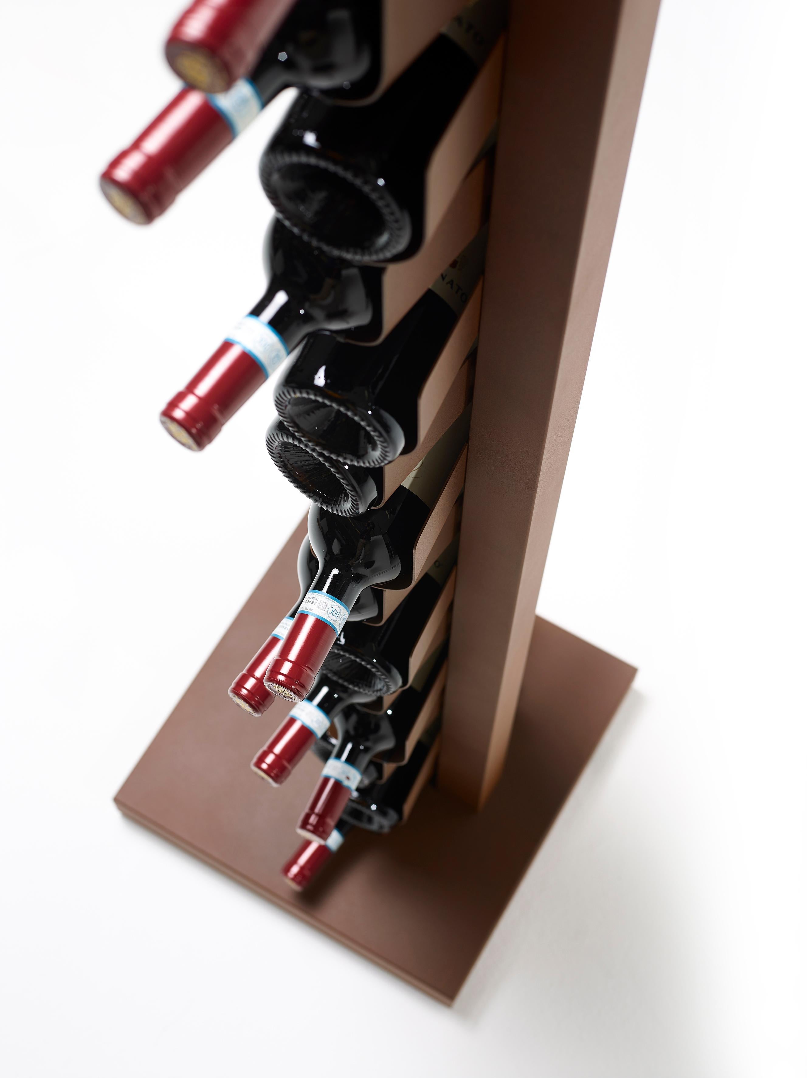 For Sale: Brown (Corten) Opinion Ciatti Ptolomeo Vino Vertical Wine Rack Small 2