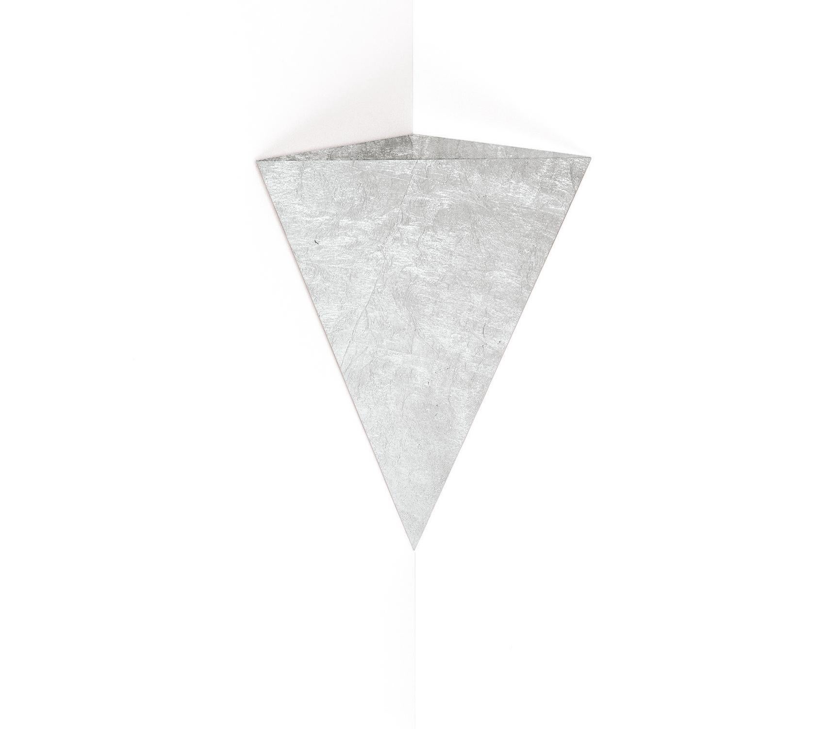 For Sale: Silver (Silver Leaf) Opinion Ciatti Henry II Triangular Corner Wall Shelf