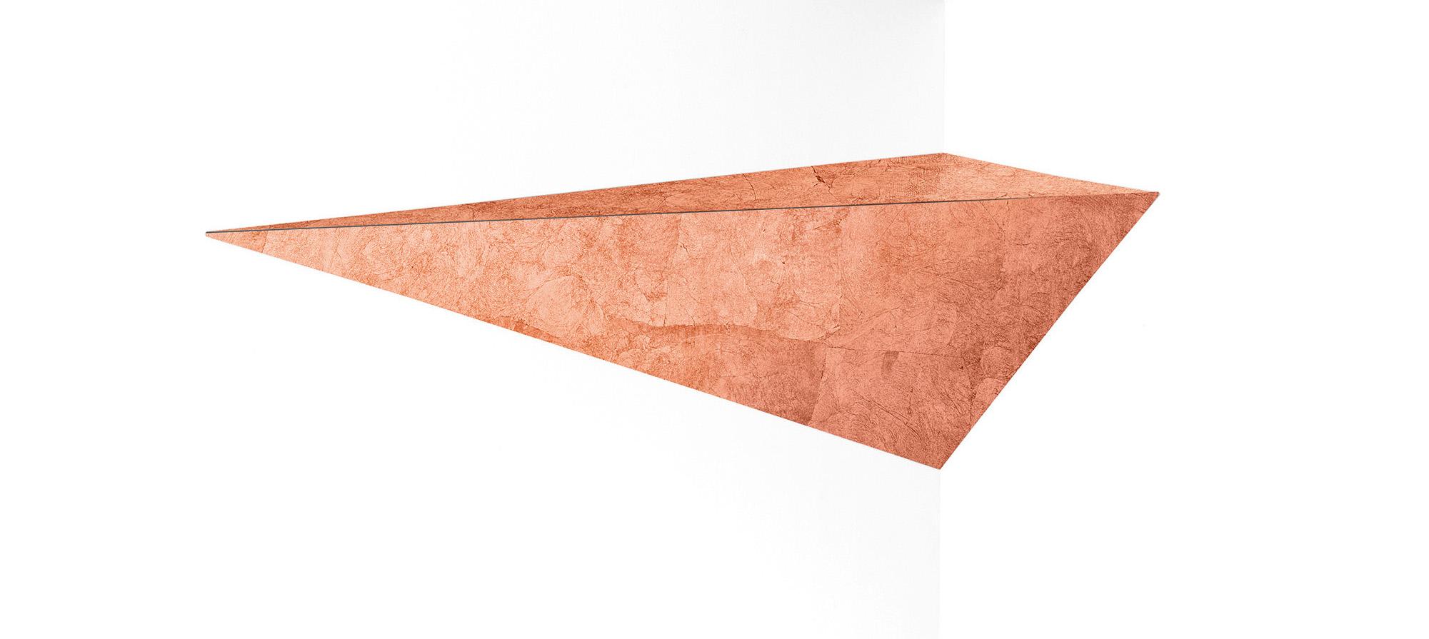 For Sale: Brown (Copper Leaf) Opinion Ciatti Henry III Triangular Wall Shelf Right 2