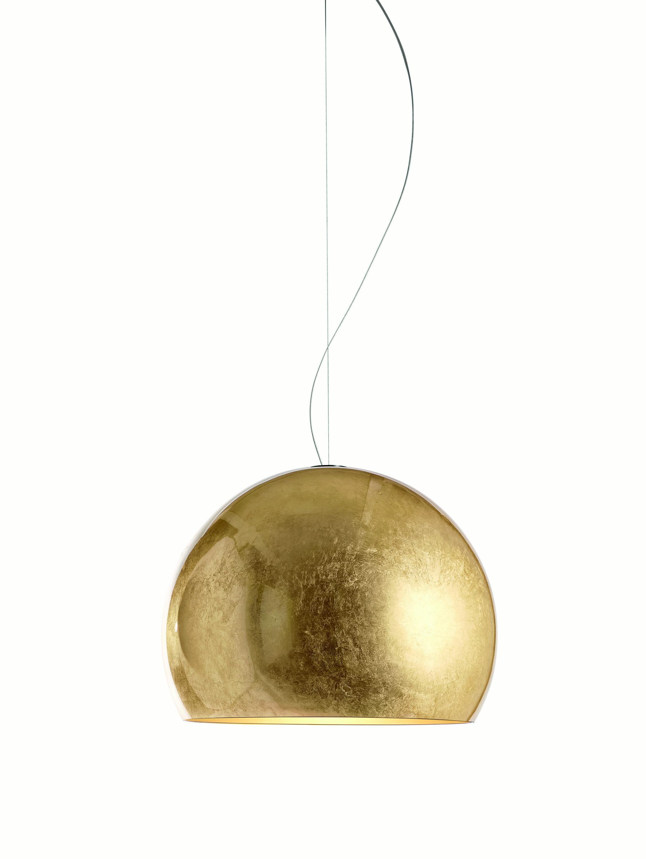 For Sale: Gold (Gold Leaf Exterior with Gold Painted Interior) Opinion Ciatti LAlampada Medium Pendant Lamp