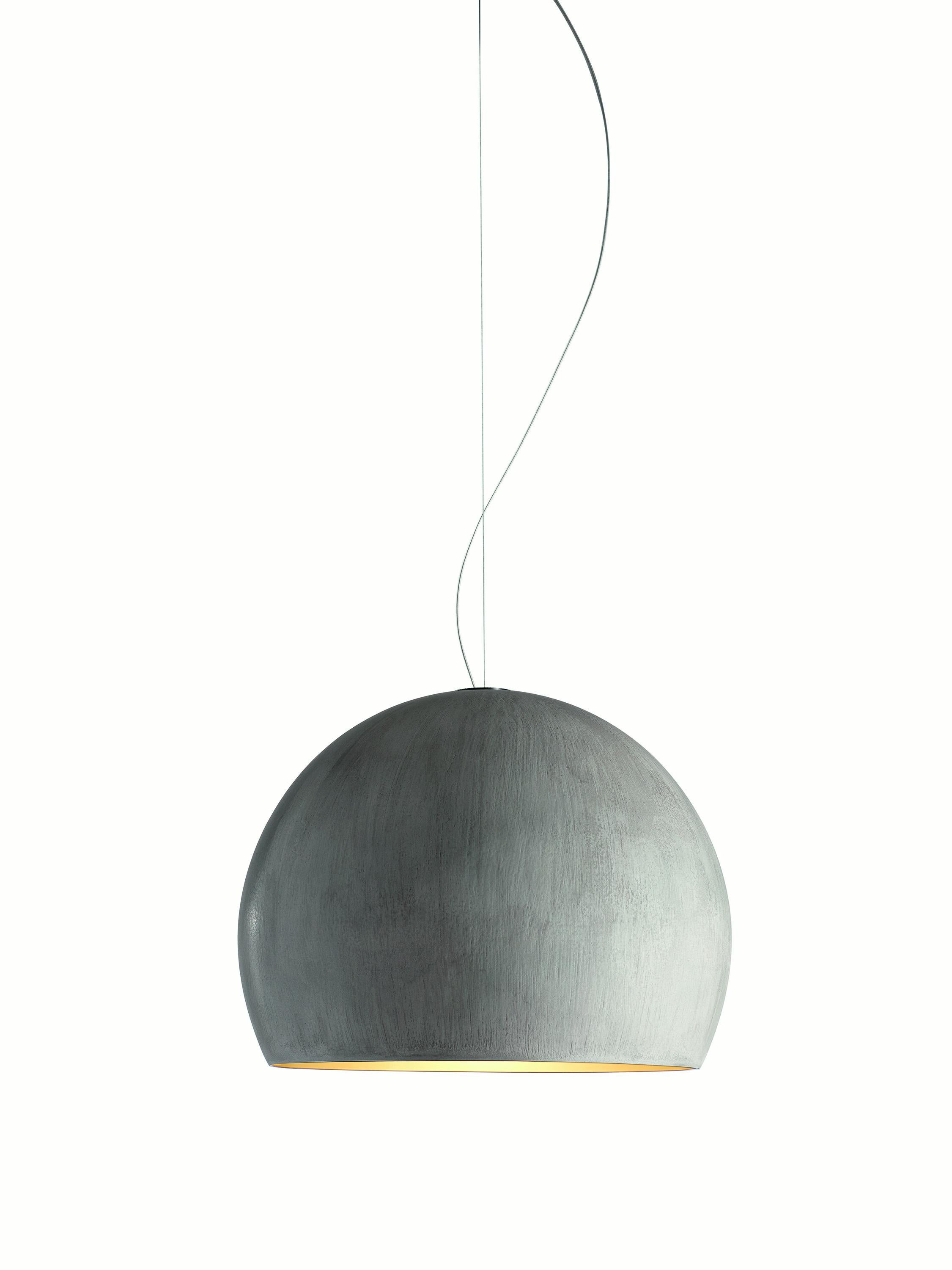 For Sale: Gray (Concrete Exterior with Silver Painted Interior) Opinion Ciatti LAlampada Medium Pendant Lamp