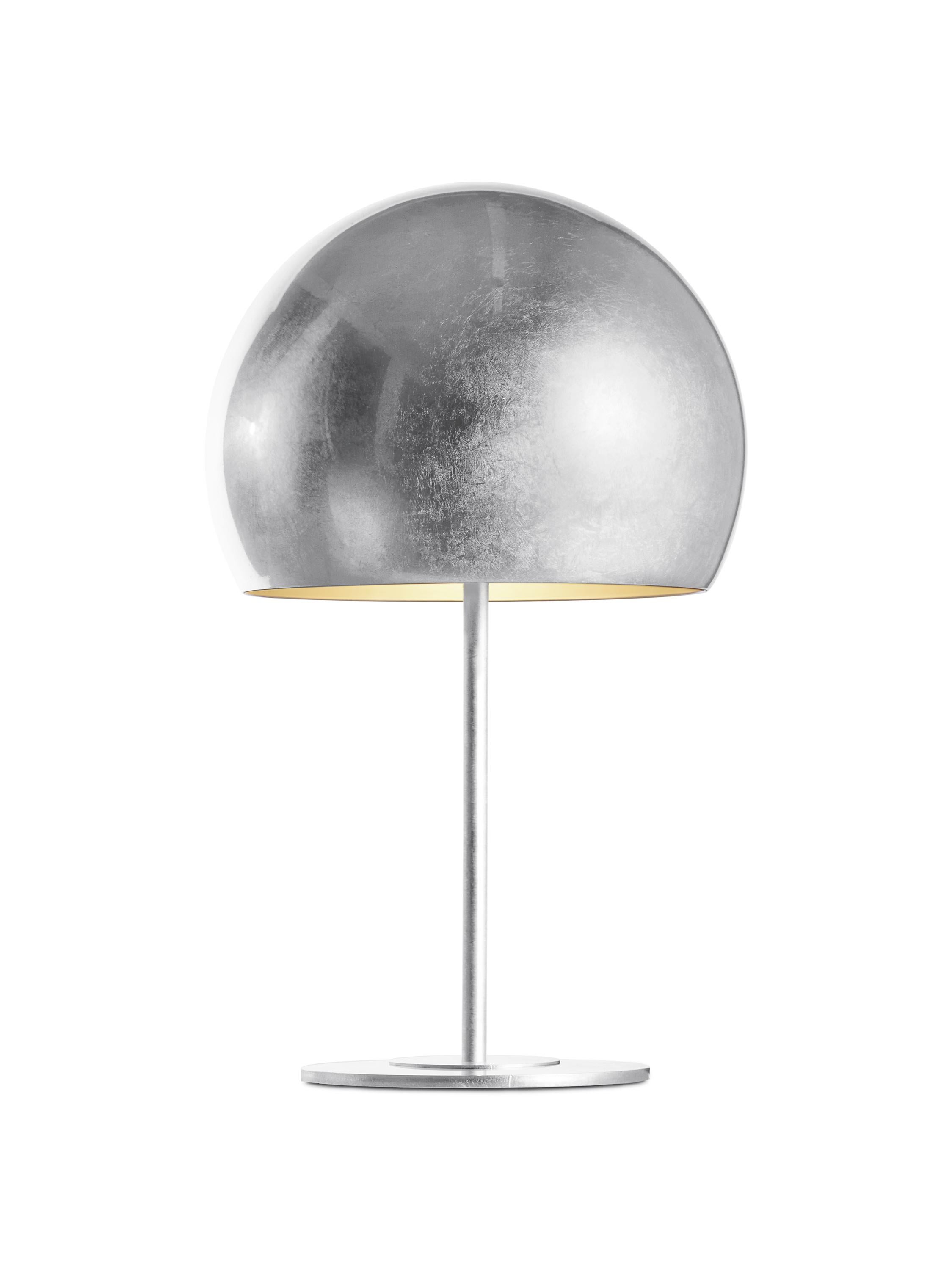 For Sale: Silver (Silver Leaf Exterior with Silver Painted Interior) Opinion Ciatti LAlampada Large Table Lamp