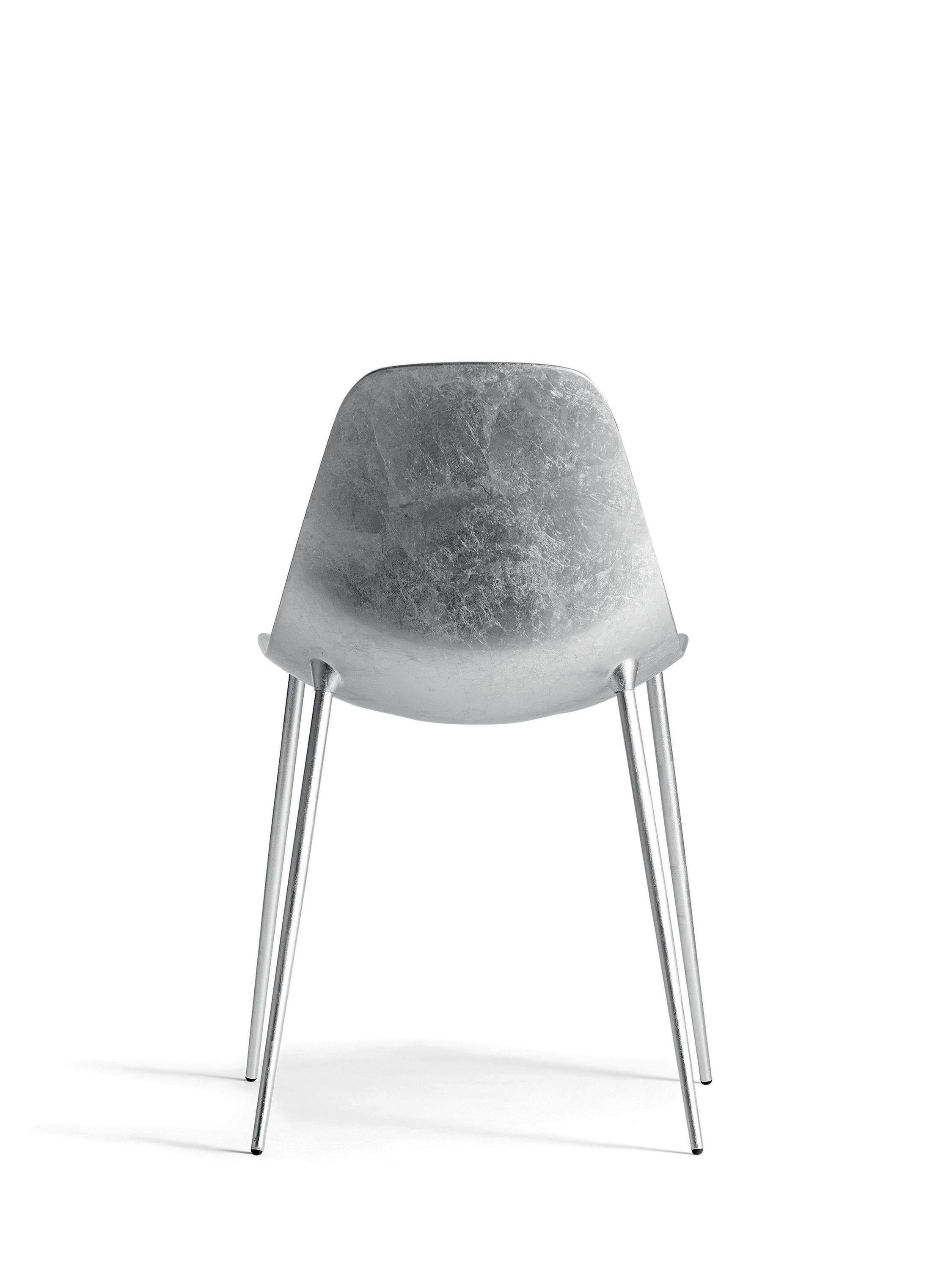 For Sale: Silver (Silver Leaf) Opinion Ciatti Mammamia Non Stackable Chair, Set of 2 2