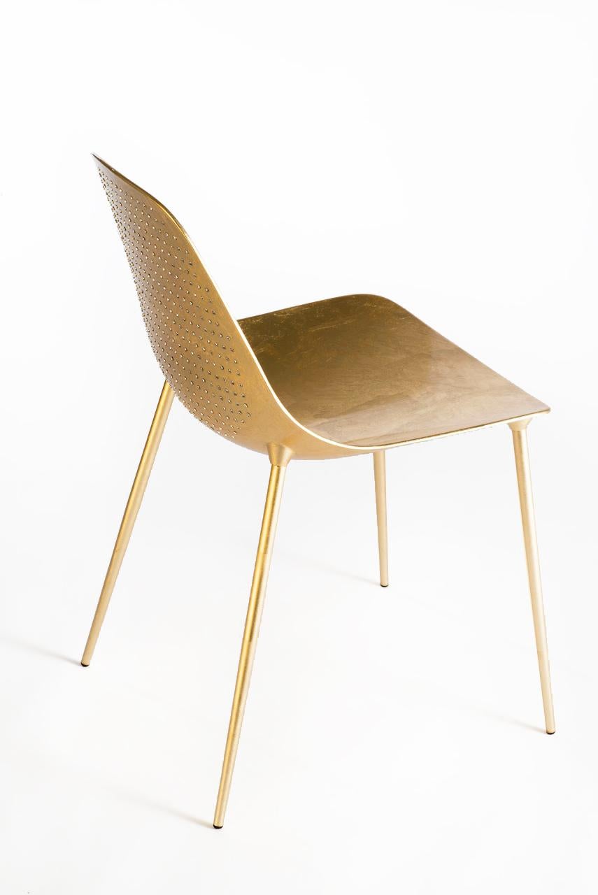 For Sale: Gold (Gold Leaf with Diamonds) Opinion Ciatti Mammamia Diamond Non Stackable Chair