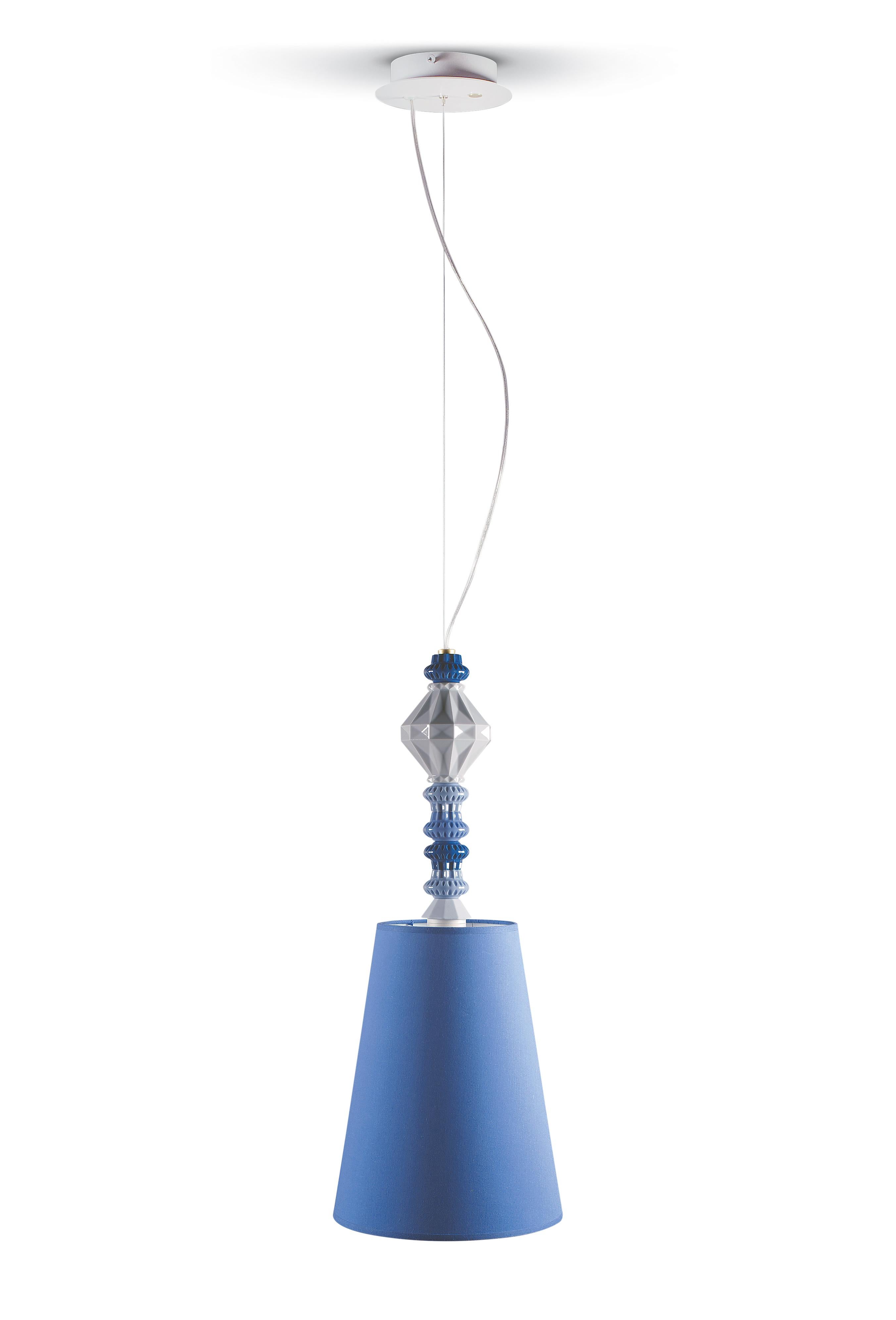 Blue Lladro Belle de Nuit Ceiling Lamp I by