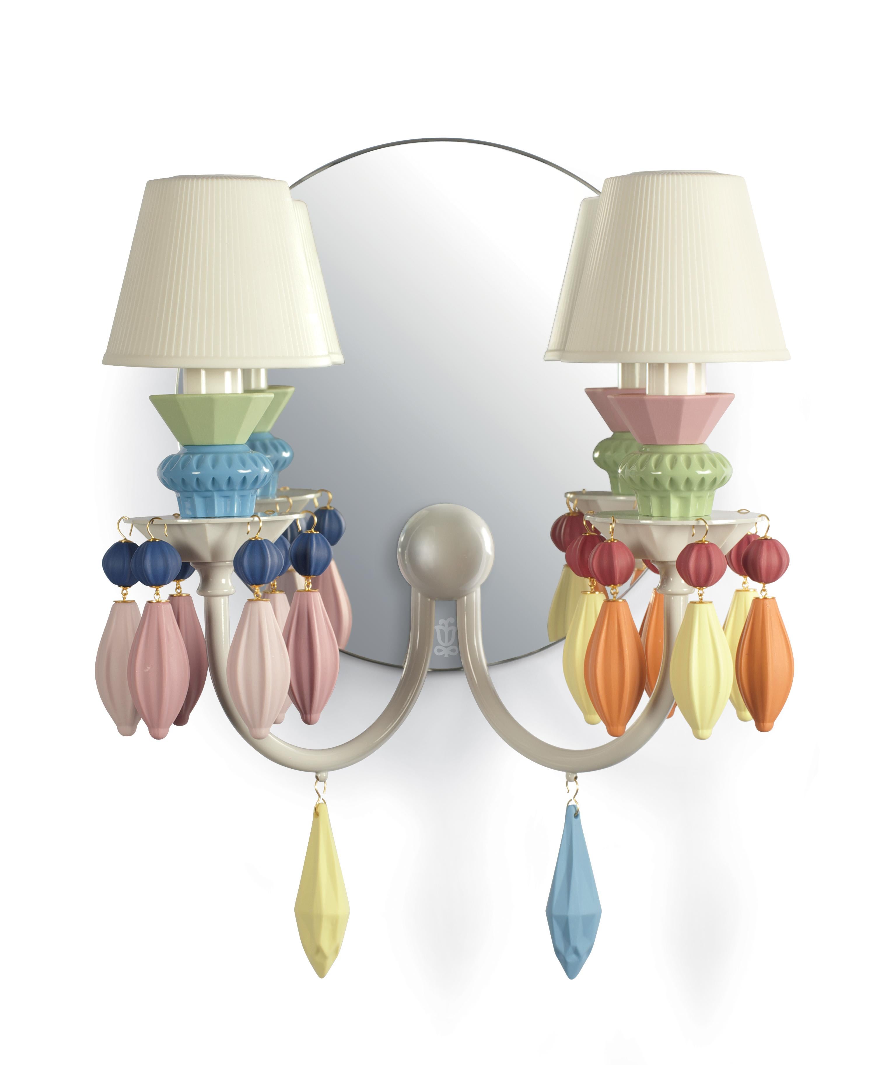 For Sale: Multi (Multicolor) Lladro Belle de Nuit 2-Light Wall Sconce