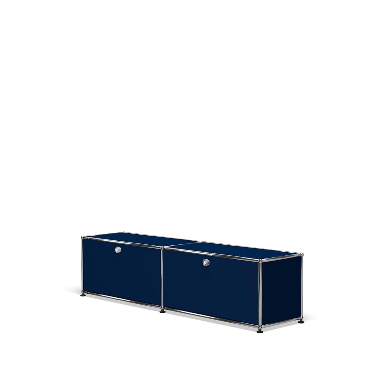 En vente : Blue (Steel Blue) Système de stockage USM Haller Media B218 2