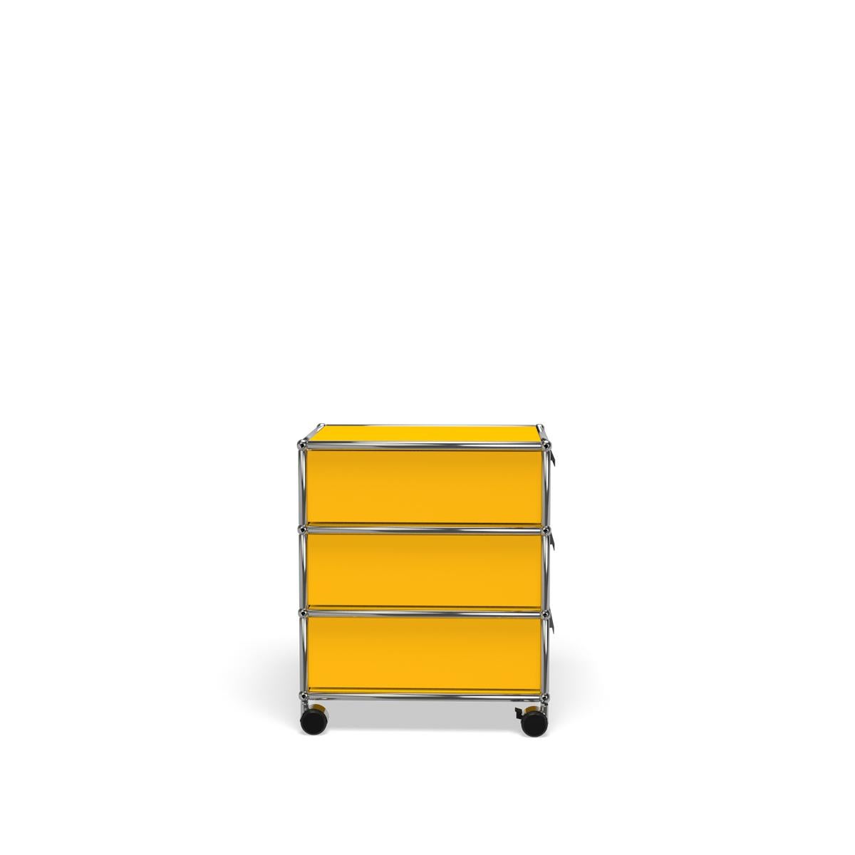 in vendita: Yellow (Golden Yellow) Sistema di archiviazione a V con piedistallo Usm Haller 3