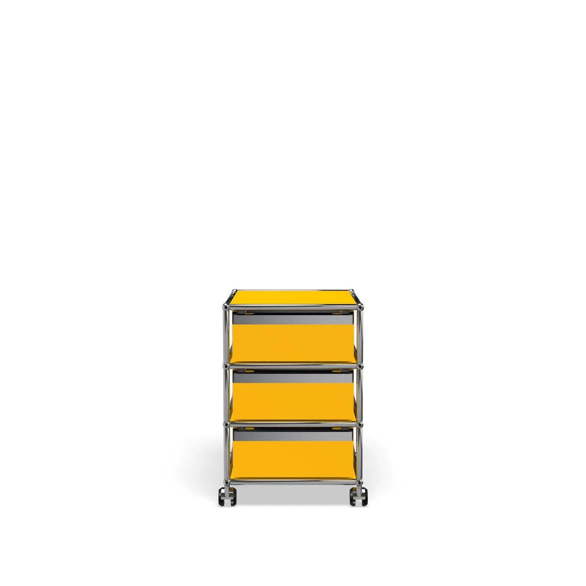 in vendita: Yellow (Golden Yellow) Sistema di archiviazione a V con piedistallo Usm Haller 4