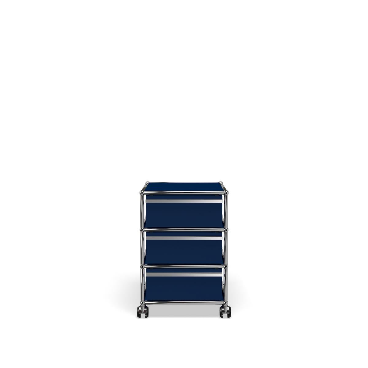 in vendita: Blue (Steel Blue) Sistema di archiviazione a V con piedistallo Usm Haller