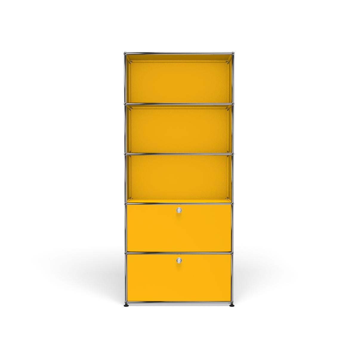 En vente : Yellow (Golden Yellow) USM Haller Système d'étagères R1