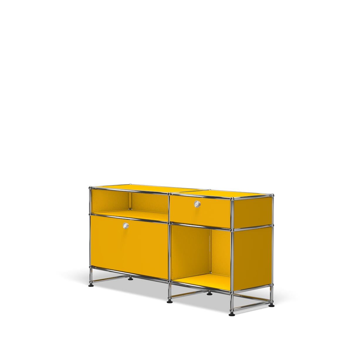 En vente : Yellow (Golden Yellow) Système de stockage USM Haller Media O3 2