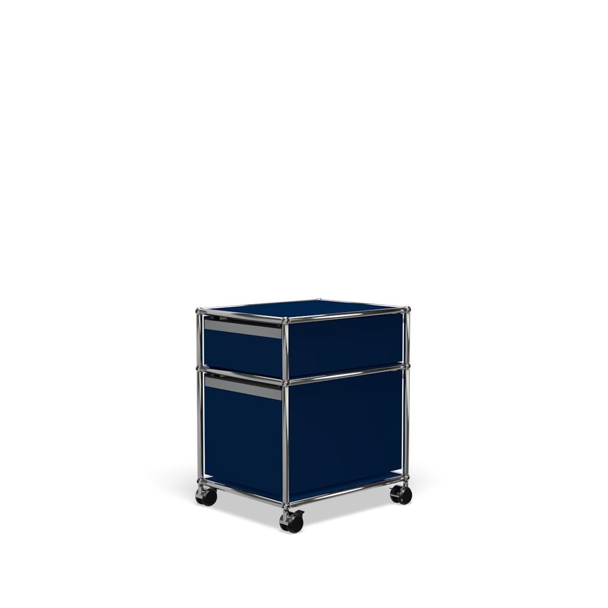 For Sale: Blue (Steel Blue) USM Haller Pedestal M Storage System 5