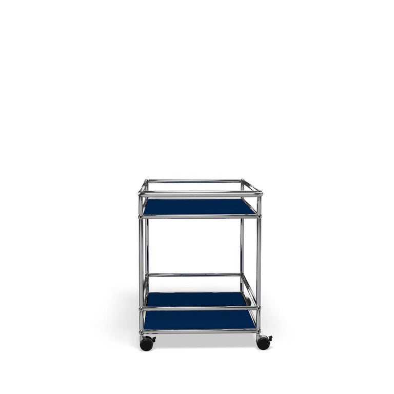 For Sale: Blue (Steel Blue) USM Haller Serving Cart L118 3