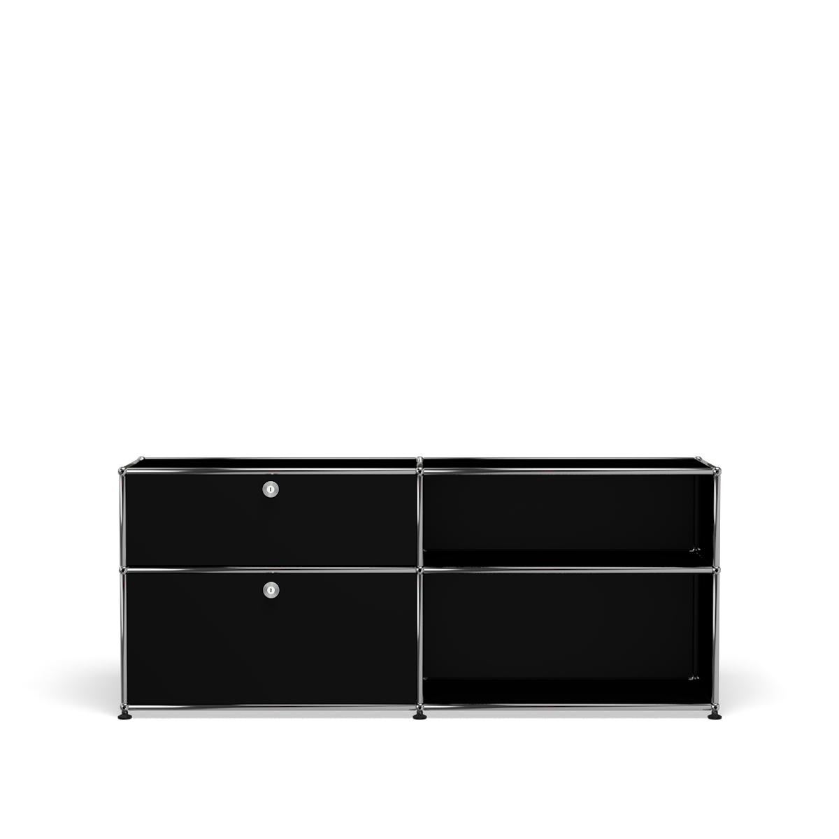 En vente : Black (Graphite Black) USM Haller Mid Credenza Système de rangement DF