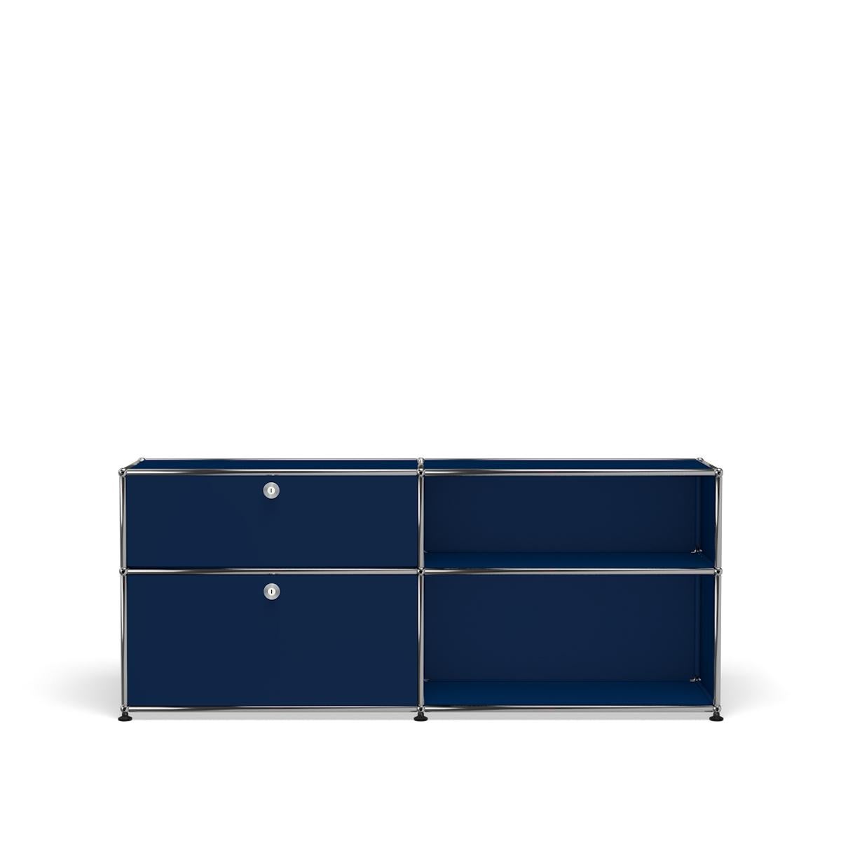 En vente : Blue (Steel Blue) USM Haller Mid Credenza Système de rangement DF