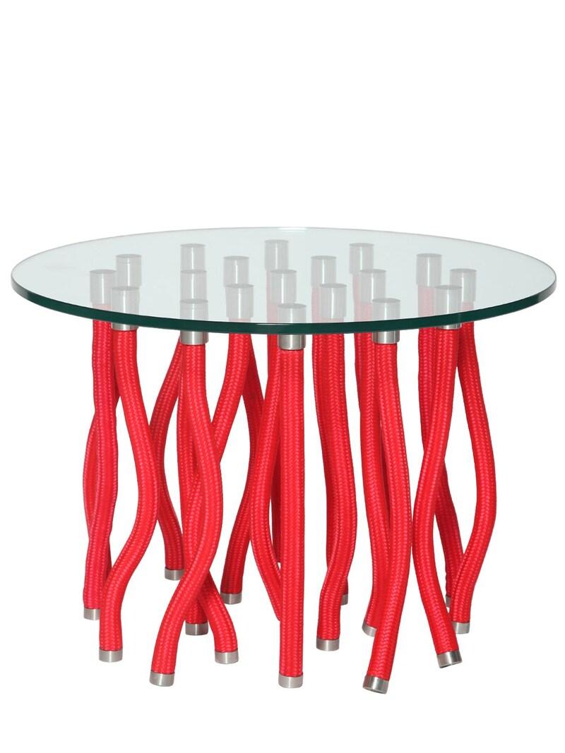 En vente : Red (612_red) Table Console Fabio Novembre Org Noyau en acier et extérieur en corde pour Cappellini