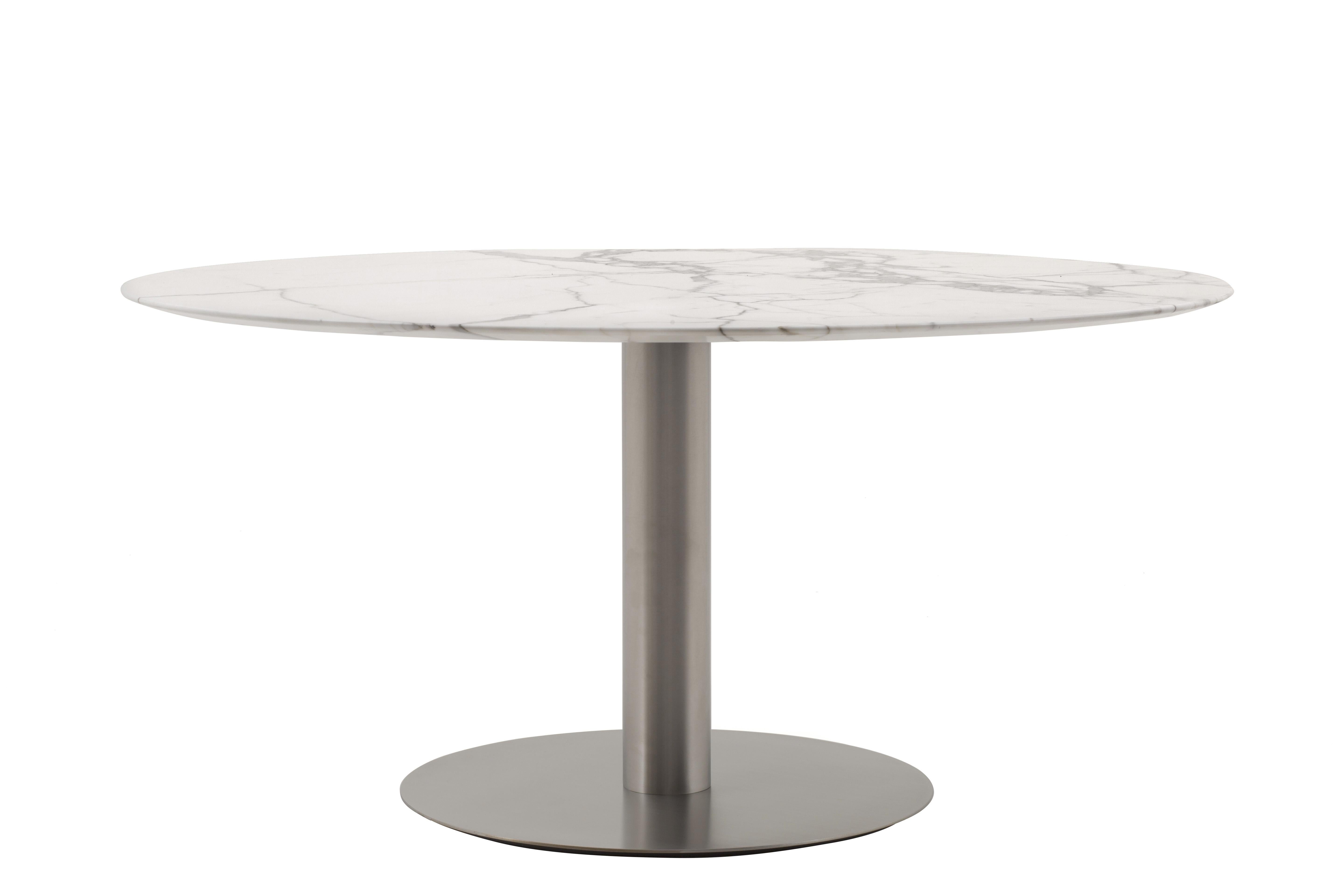 For Sale: White (521_WHITE CARRARA MARBLE) Break Table in Stainless Steel or Matte Lacquer Finish by Giulio Cappellini