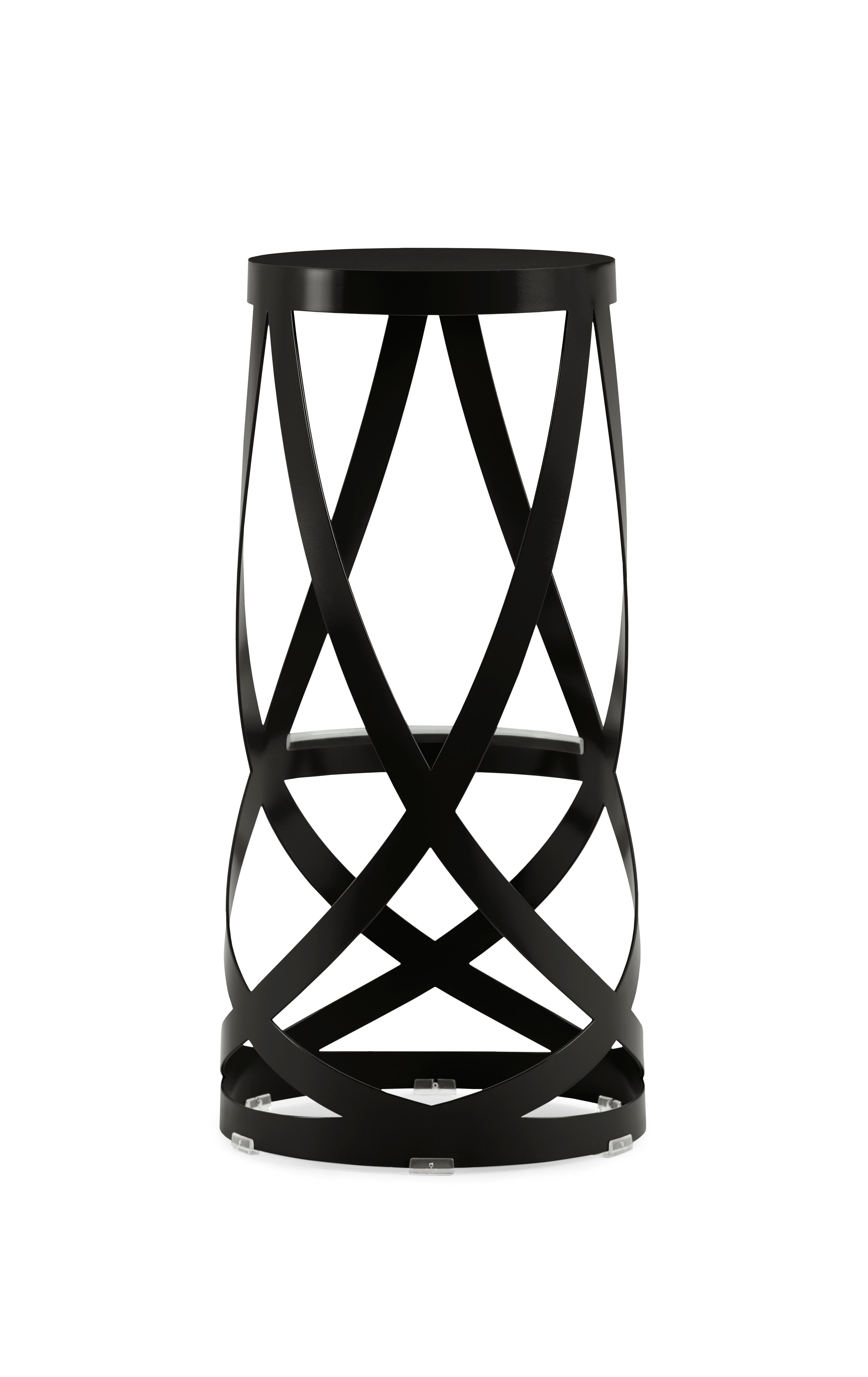 For Sale: Black (48_Anthracite) Nendo High Ribbon Stool in Sheet Metal with Matte Lacquer Finish for Cappellini