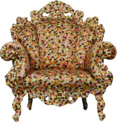Alessandro Mendini Proust Armchair in Wood Frame & Multi-Color Fabric Cappellini